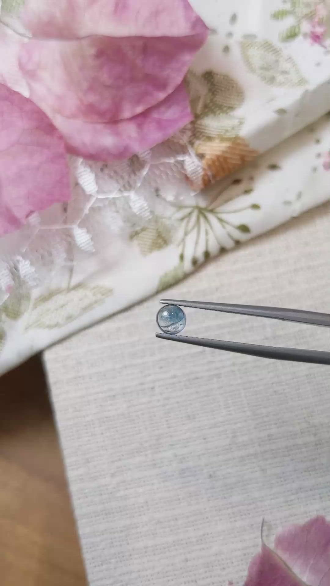 0.60 Ct. Greenish Blue Cabochon Sapphire from Montana Size Video