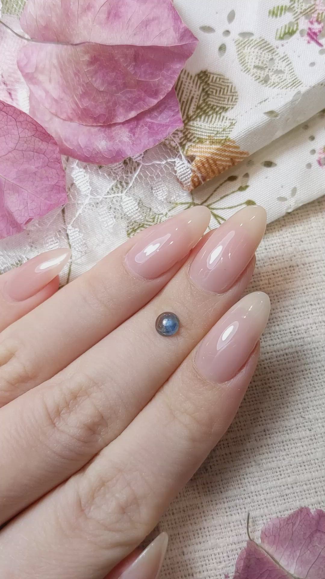 0.60 Ct. Greenish Blue Cabochon Sapphire from Montana Size Video