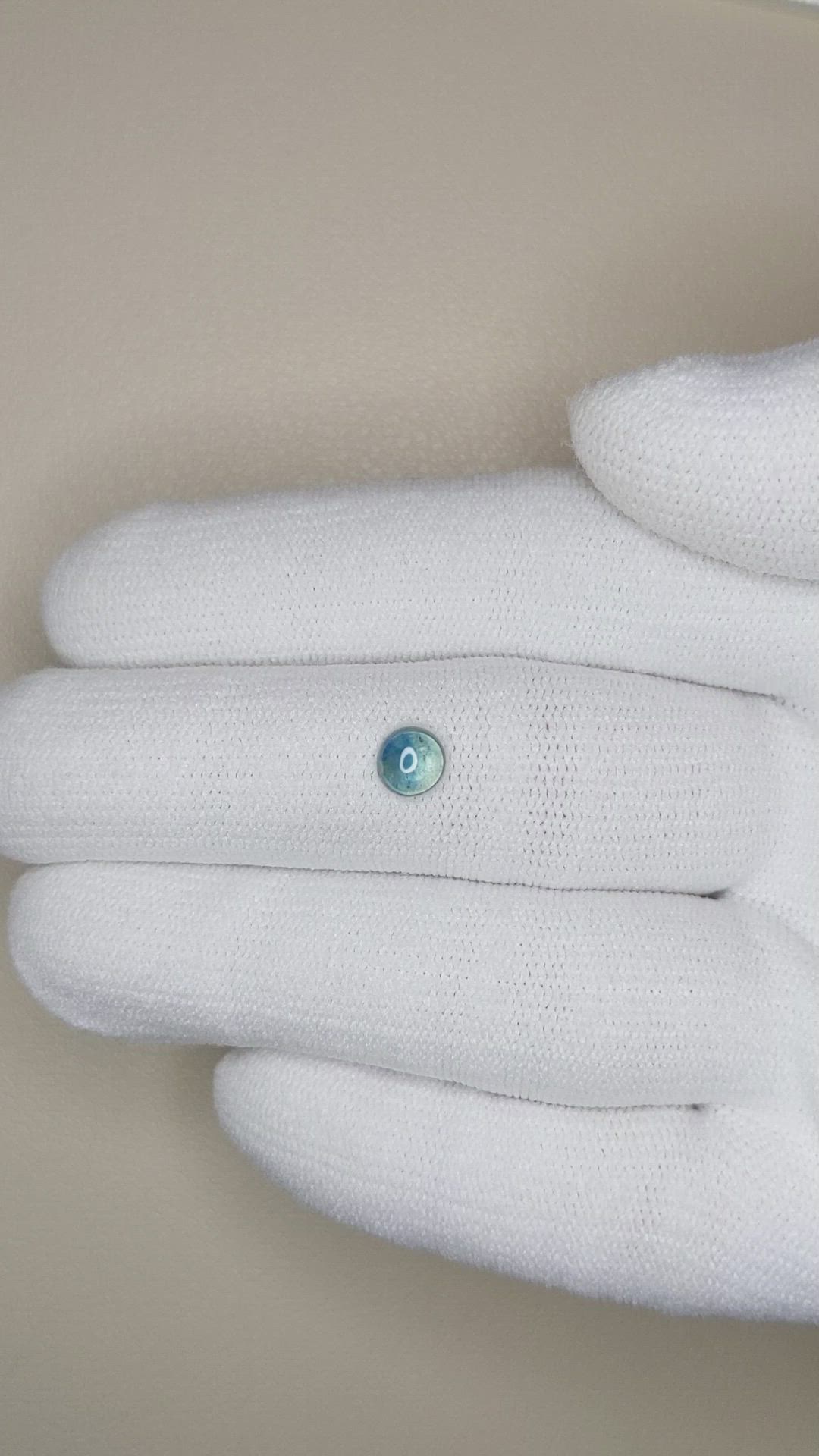 0.60 Ct. Greenish Blue Cabochon Sapphire from Montana Size Video