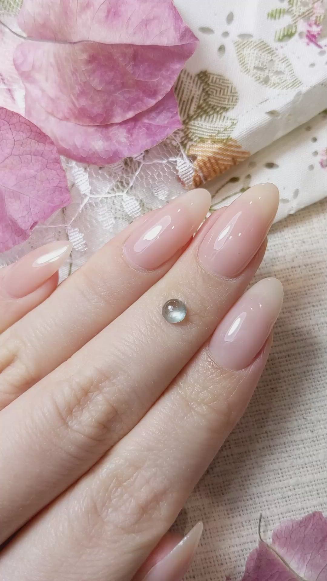 0.60 Ct. Bluish Green Cabochon Sapphire from Montana Size Video