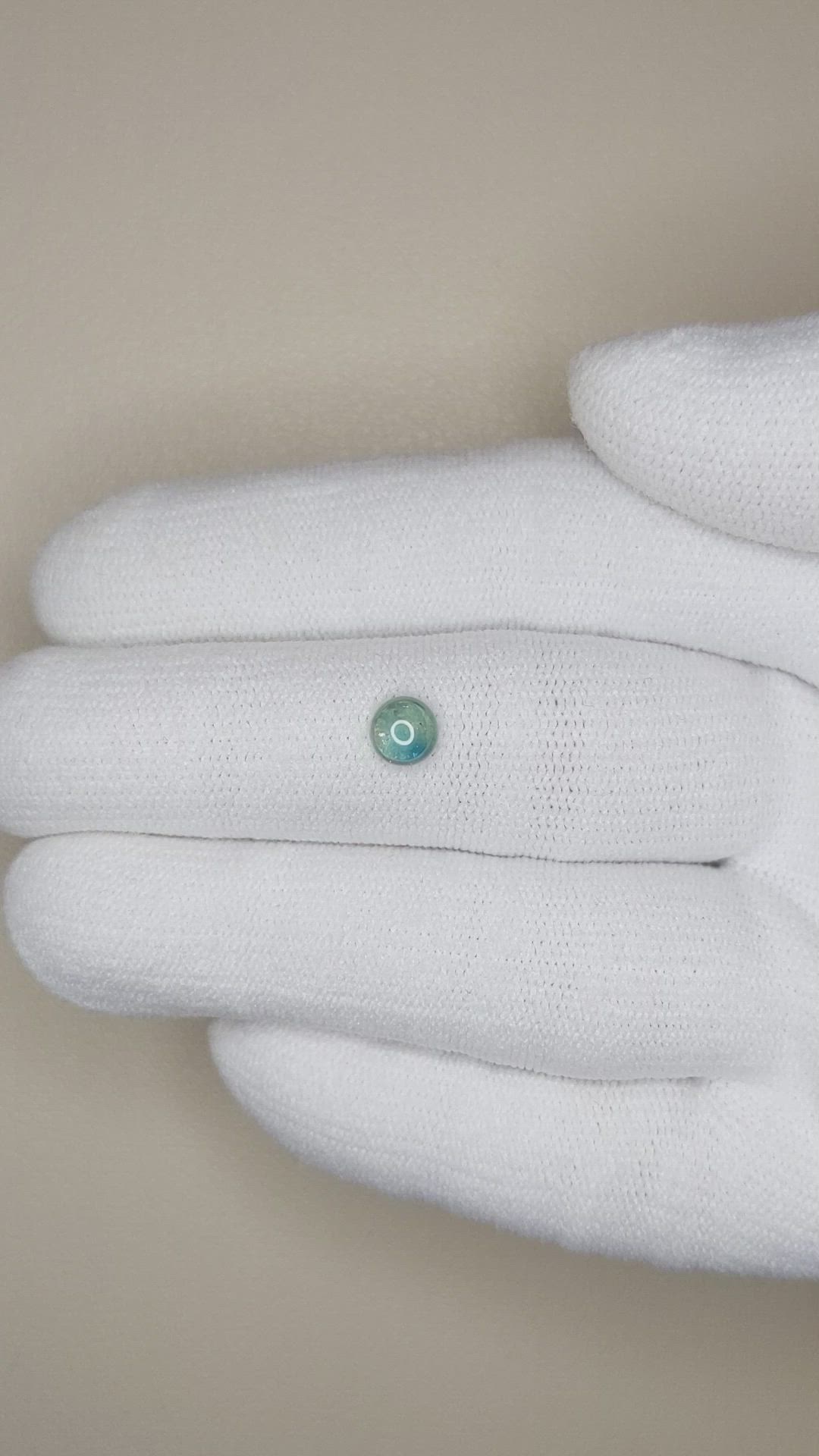 0.67 Ct. Greenish Blue Cabochon Sapphire from Montana Size Video
