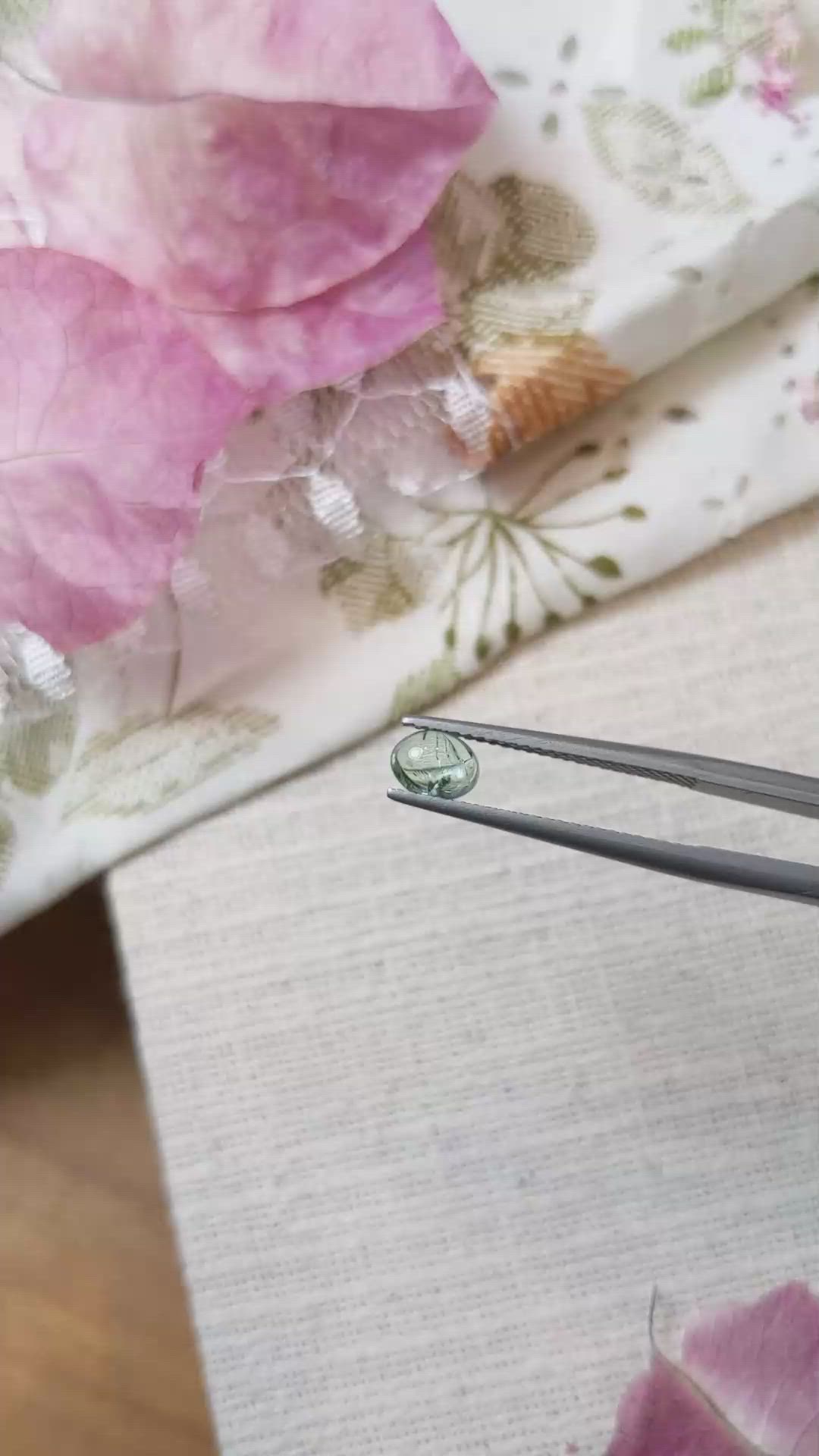 0.71 Ct. Bluish Green Cabochon Sapphire from Montana Size Video