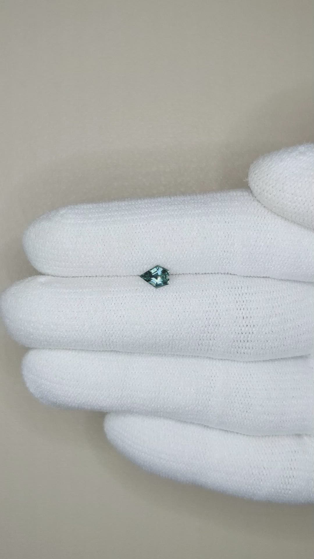 0.38 Ct. Bluish Green Sapphire from Montana Size Video