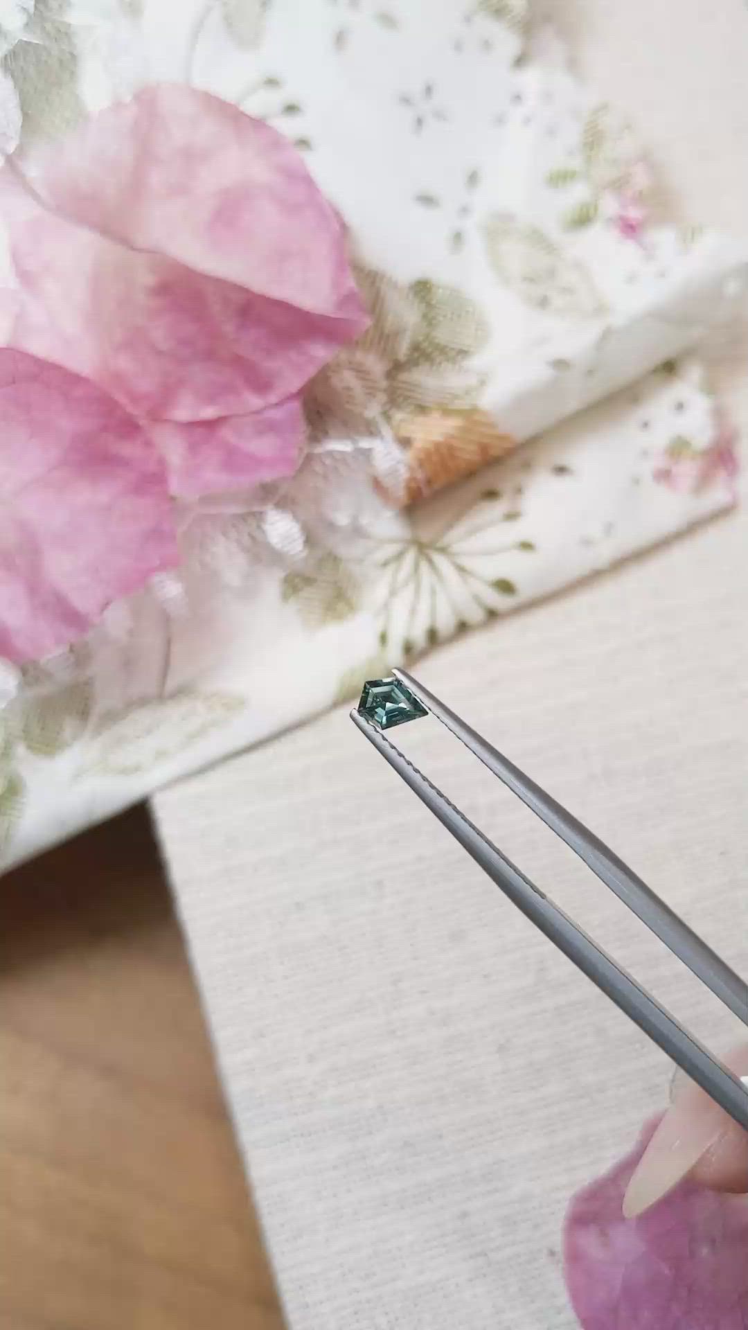 0.38 Ct. Bluish Green Sapphire from Montana Size Video