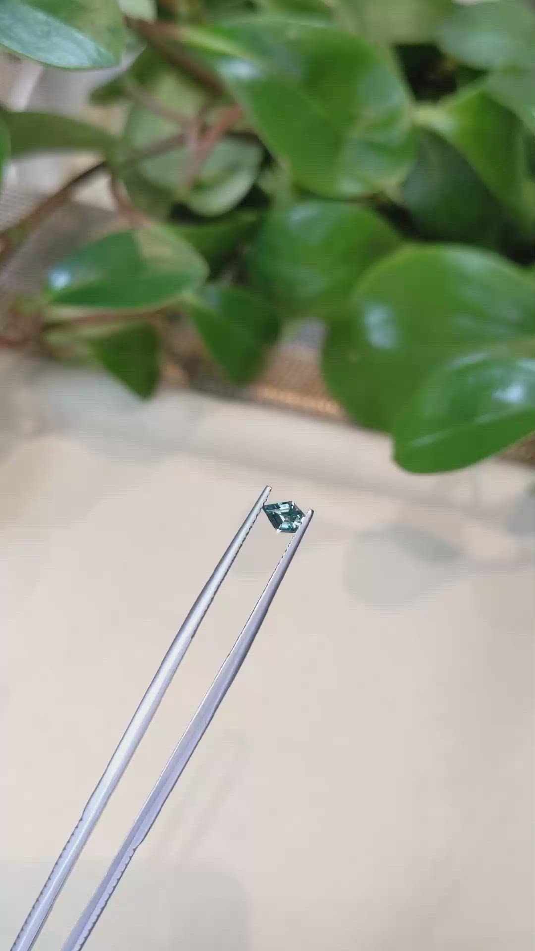 0.38 Ct. Bluish Green Sapphire from Montana Size Video