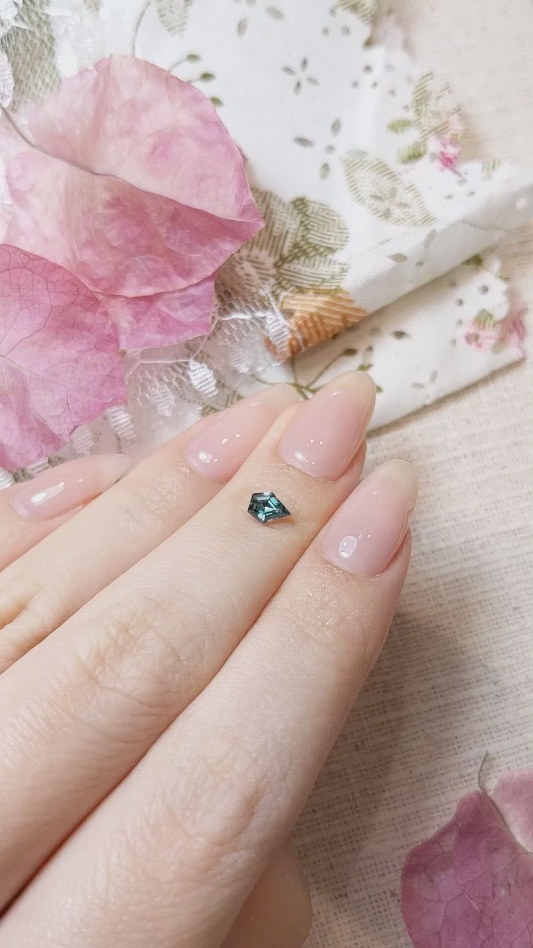 0.38 Ct. Bluish Green Sapphire from Montana Size Video