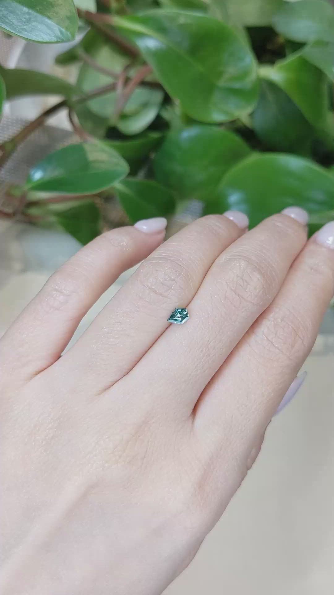 0.38 Ct. Bluish Green Sapphire from Montana Size Video