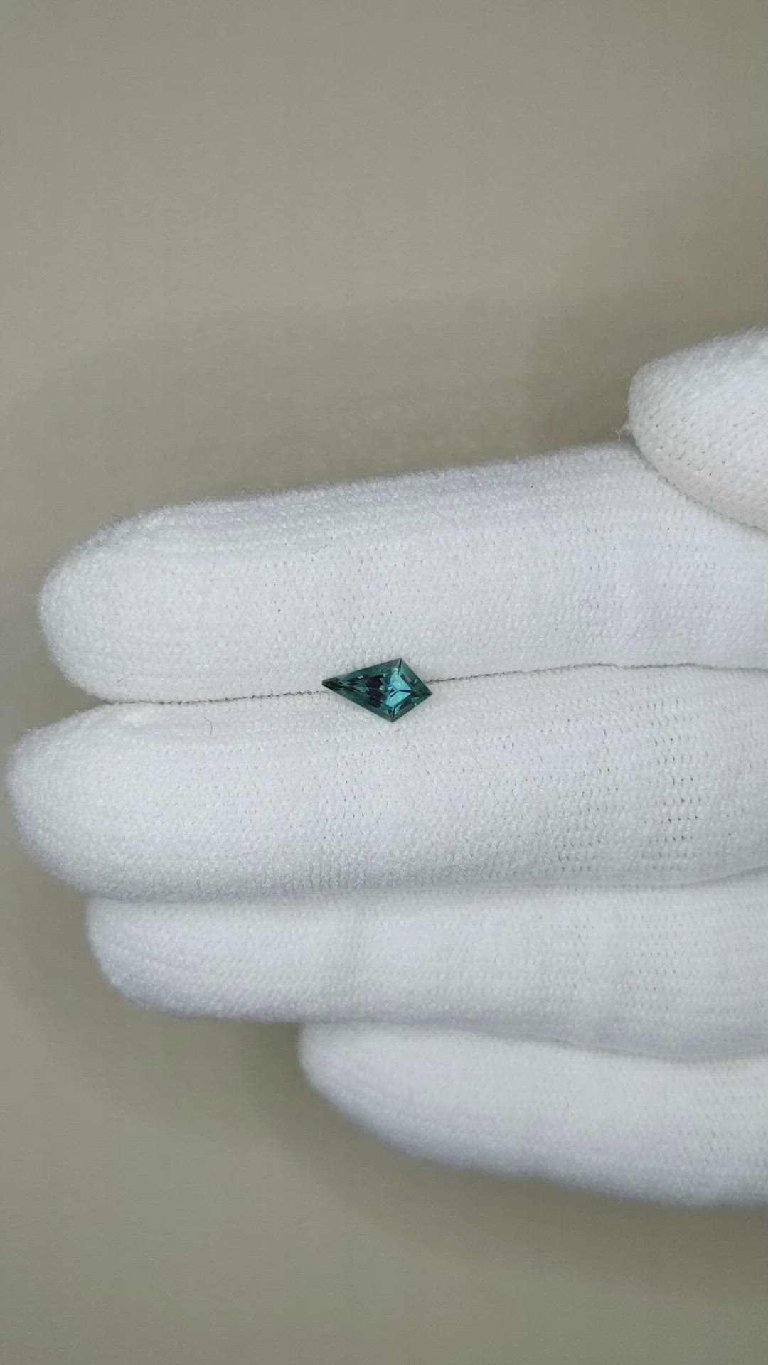 0.42 Ct. Bluish Green Sapphire from Montana Size Video