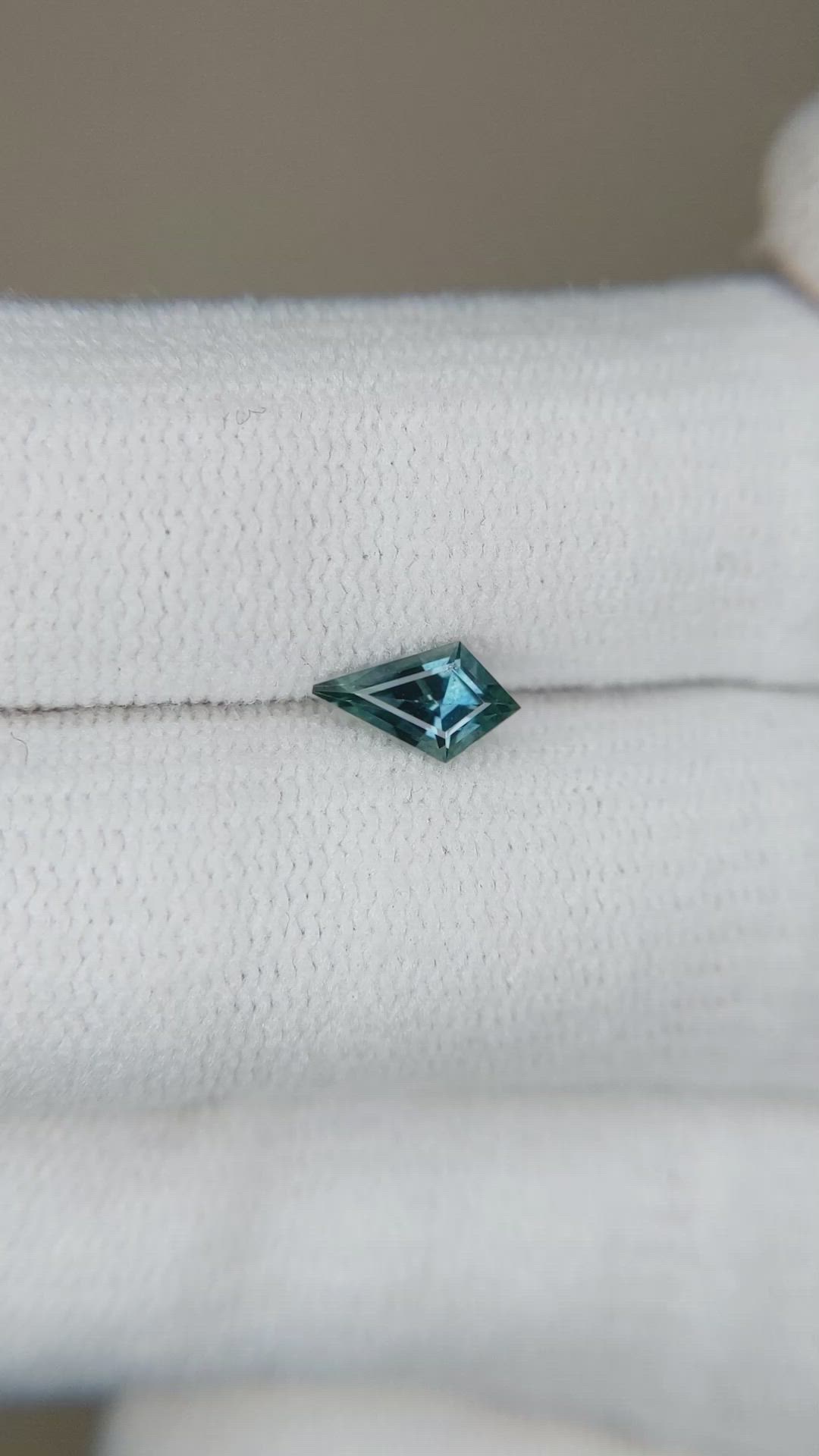 0.42 Ct. Bluish Green Sapphire from Montana Size Video
