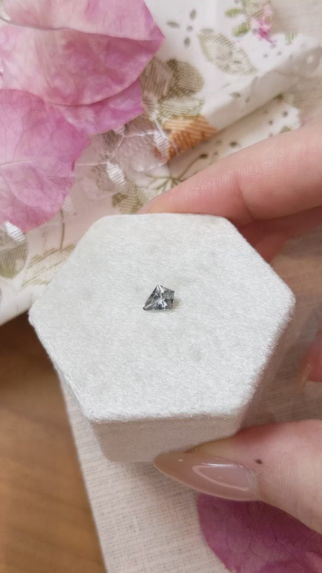 0.44 Ct. Grey Sapphire from Montana Size Video