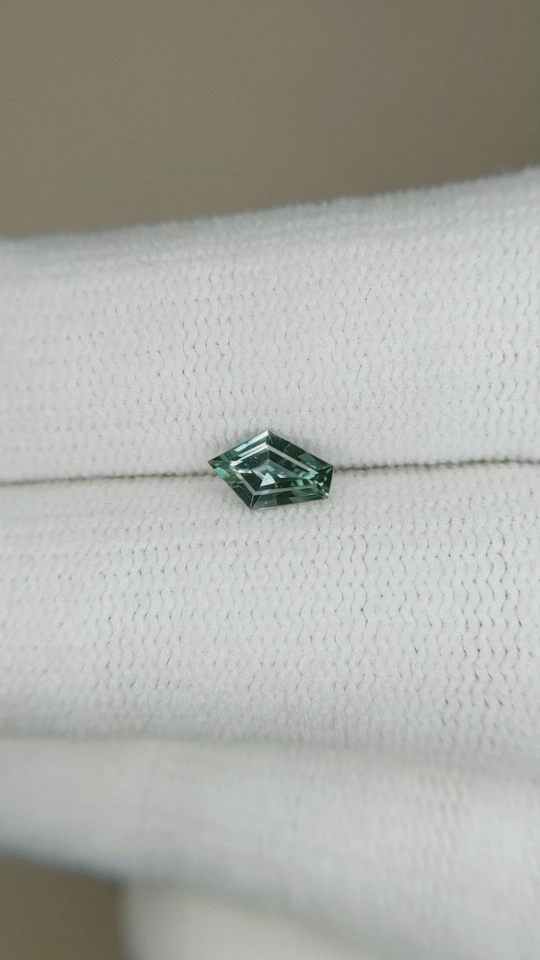0.46 Ct. Bluish Green Sapphire from Montana Size Video