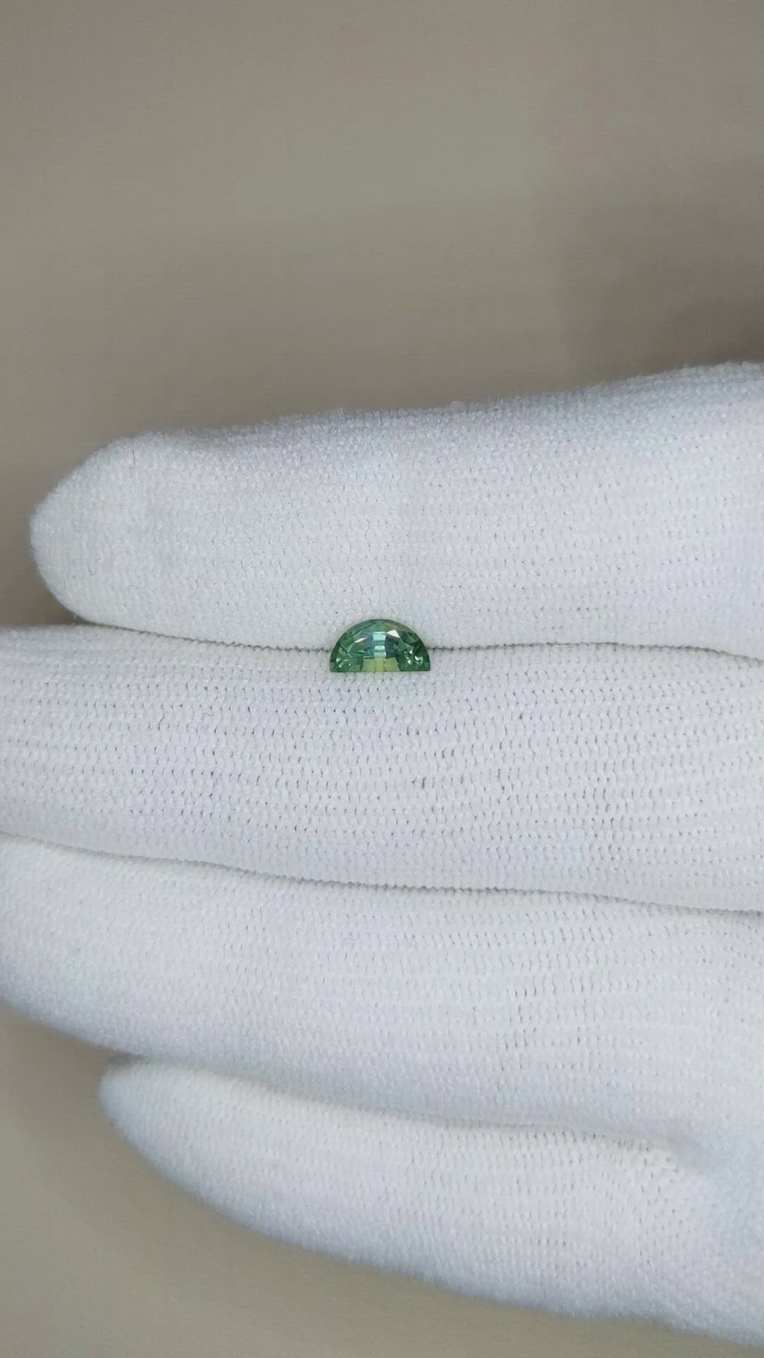 0.56 Ct. Green Sapphire from Montana Size Video