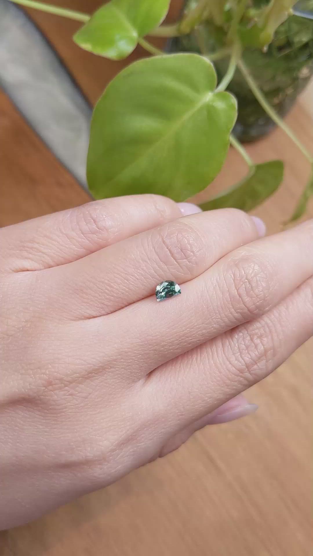 0.59 Ct. Green Sapphire from Montana Size Video