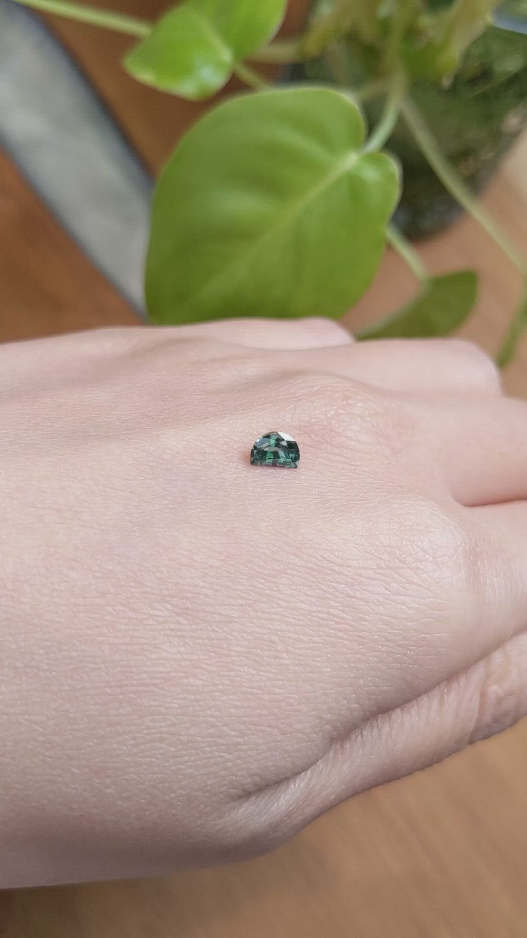 0.59 Ct. Green Sapphire from Montana Size Video