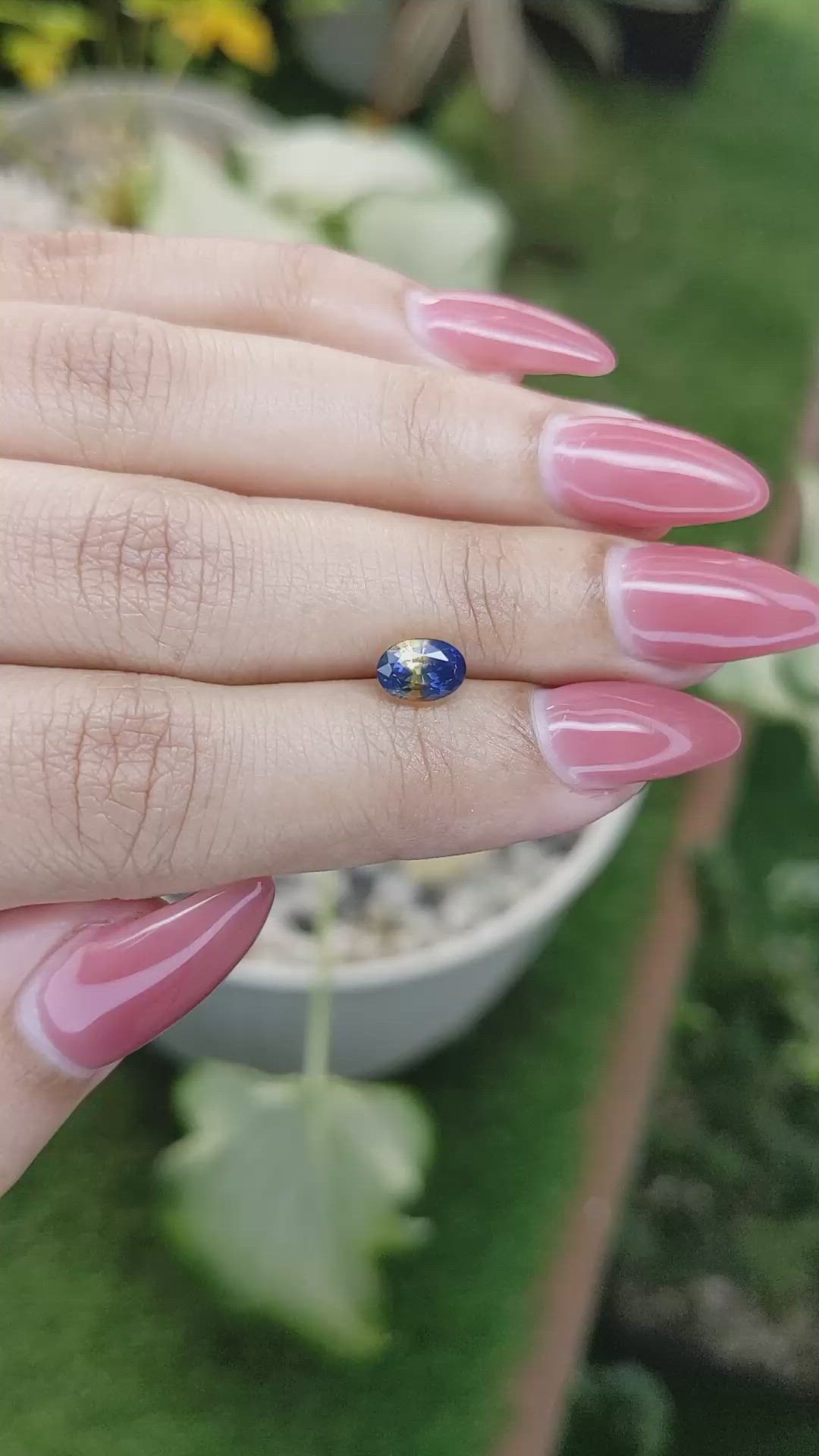 1.29 Ct. Bi Color Sapphire from Ceylon (Sri Lanka) Size Video