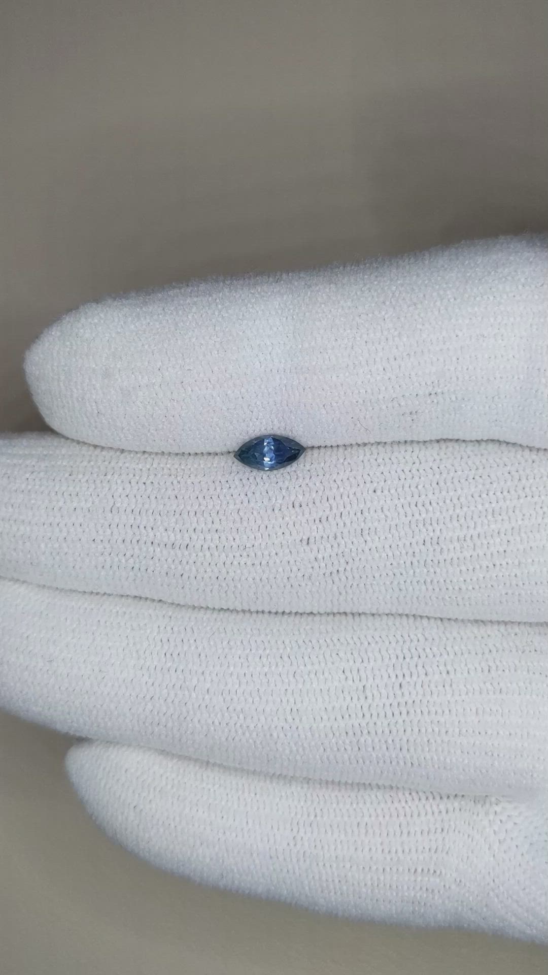 0.42 Ct. Greenish Blue Sapphire from Montana Size Video