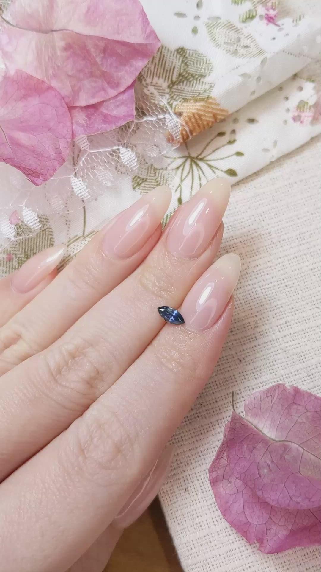 0.42 Ct. Greenish Blue Sapphire from Montana Size Video
