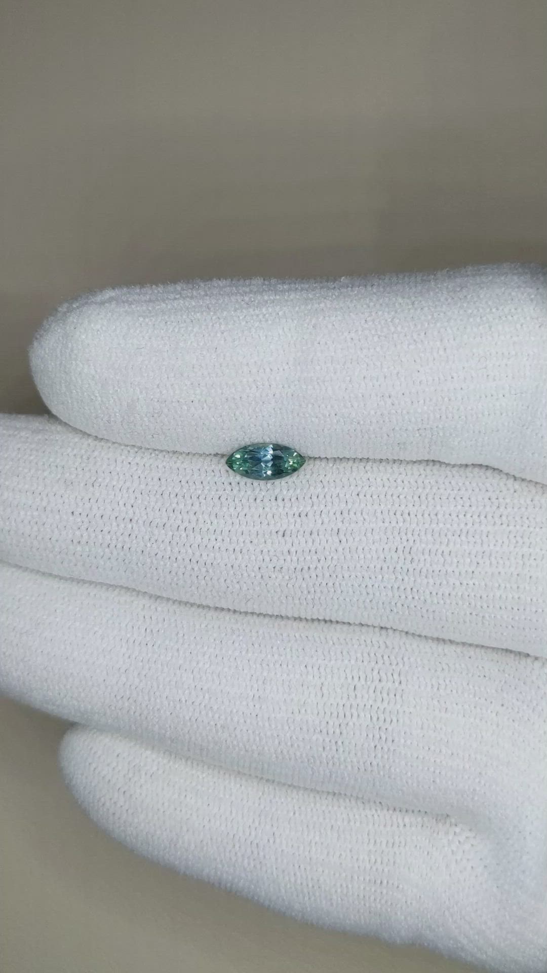 0.53 Ct. Bluish Green Sapphire from Montana Size Video