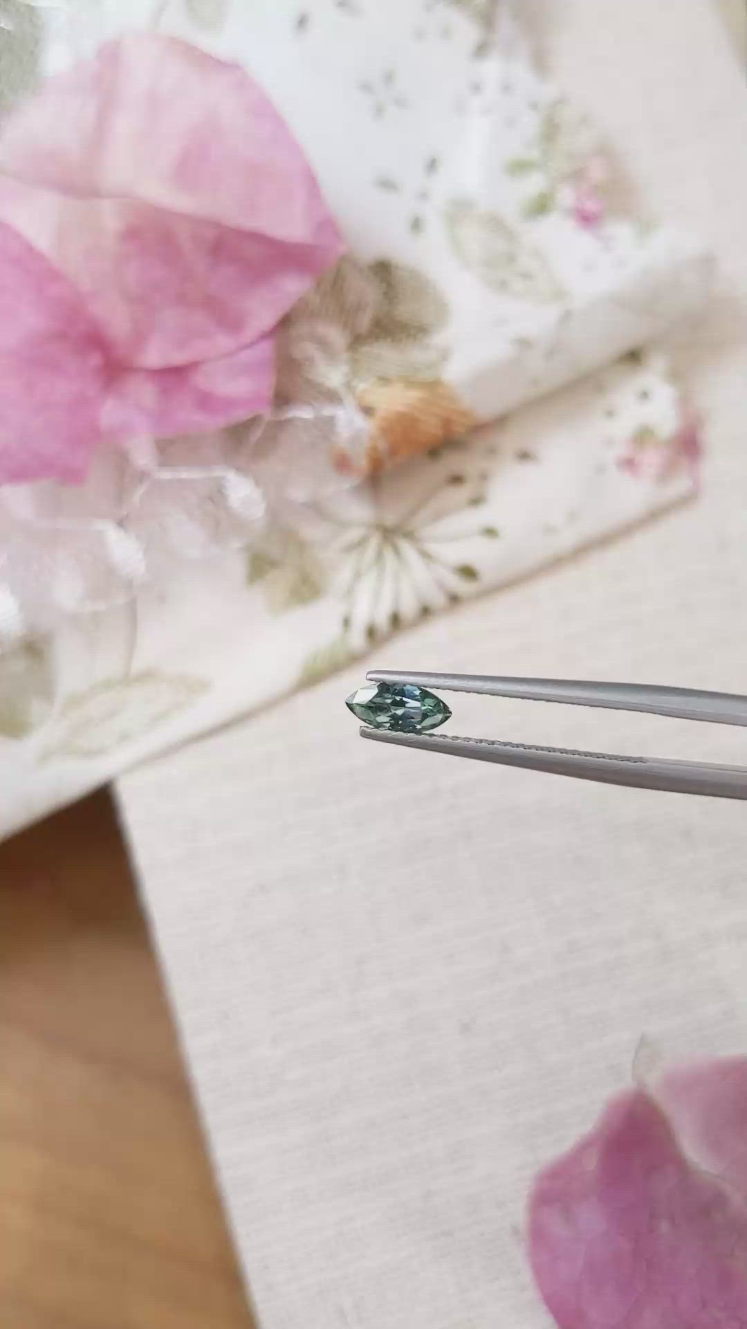 0.53 Ct. Bluish Green Sapphire from Montana Size Video