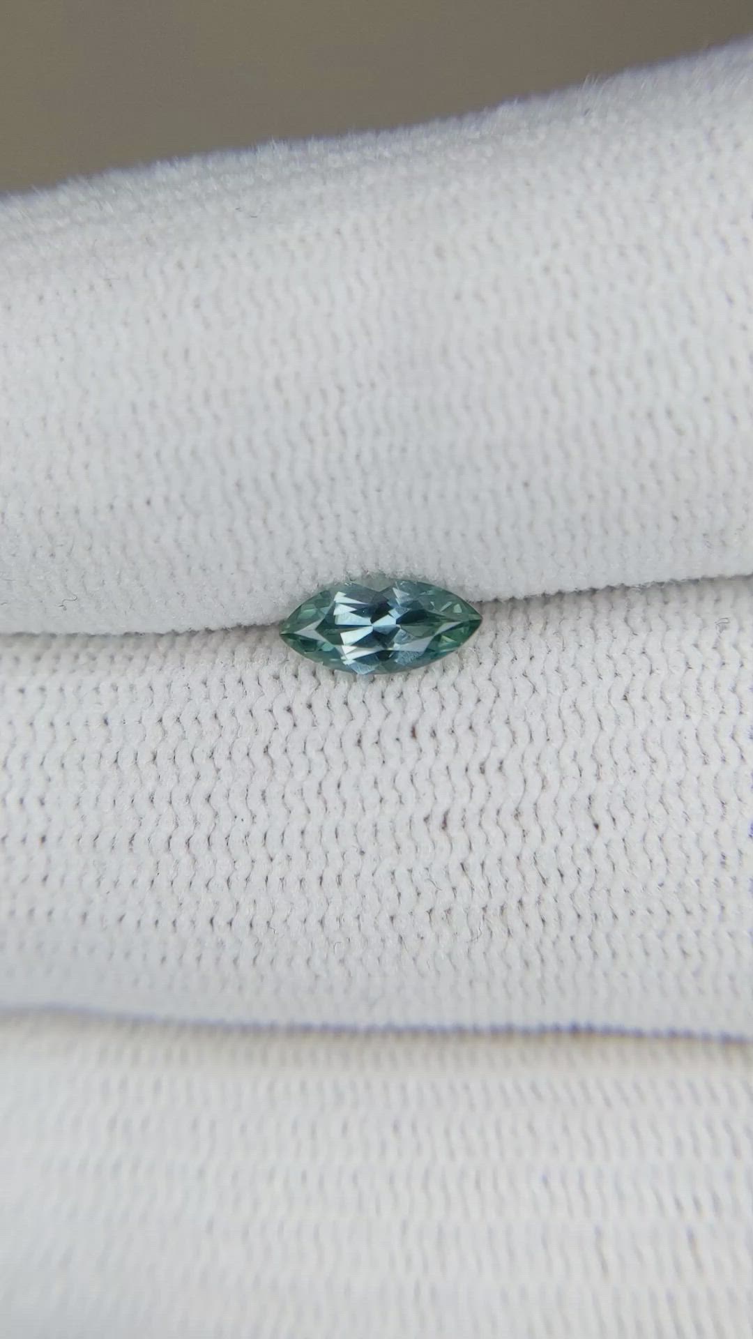 0.53 Ct. Bluish Green Sapphire from Montana Size Video