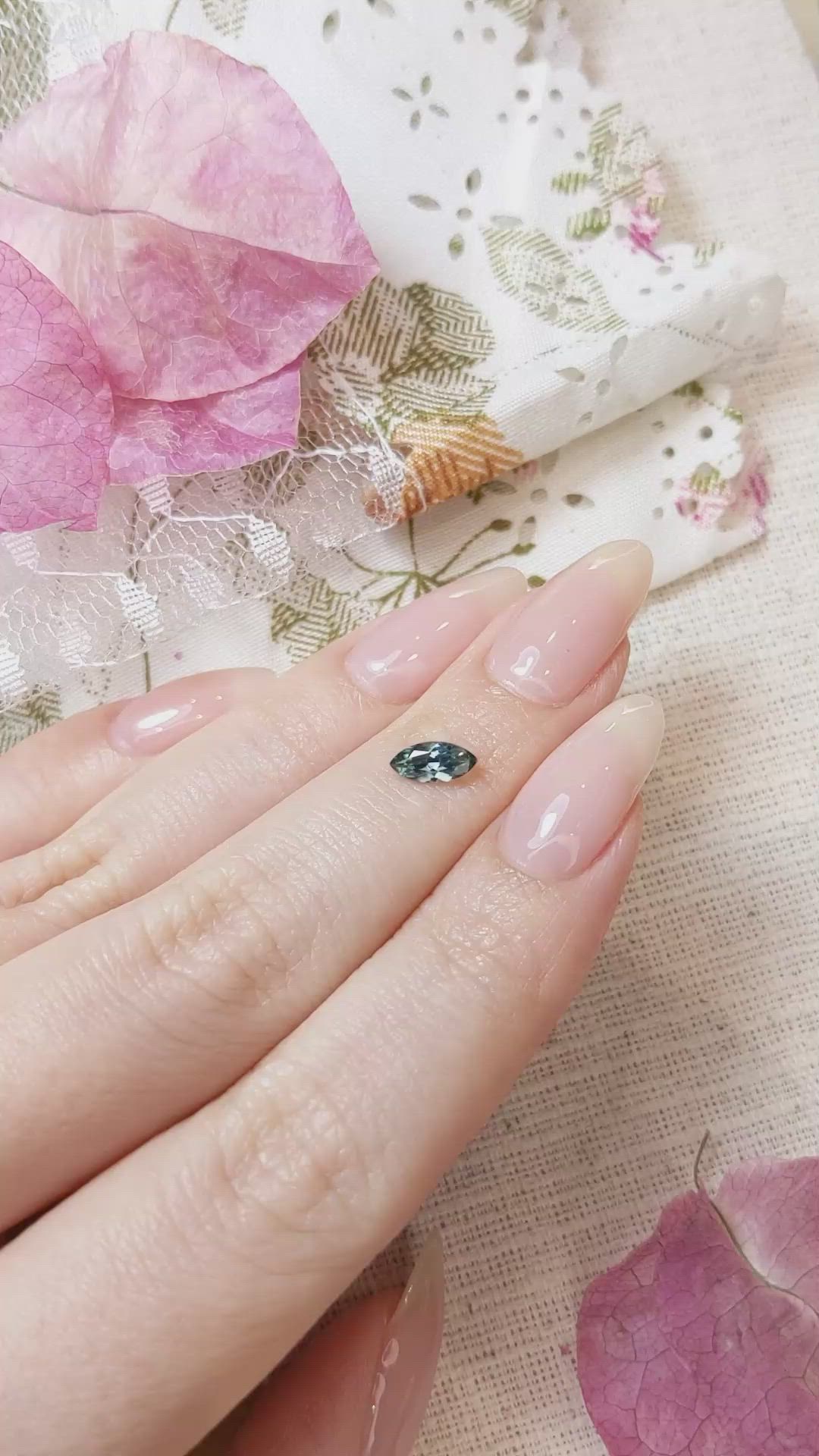 0.53 Ct. Bluish Green Sapphire from Montana Size Video