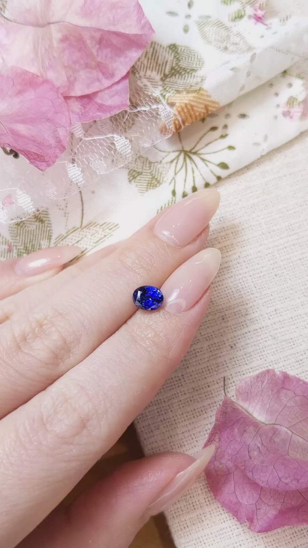 1.22 Ct. Blue Sapphire from Ceylon (Sri Lanka) Size Video