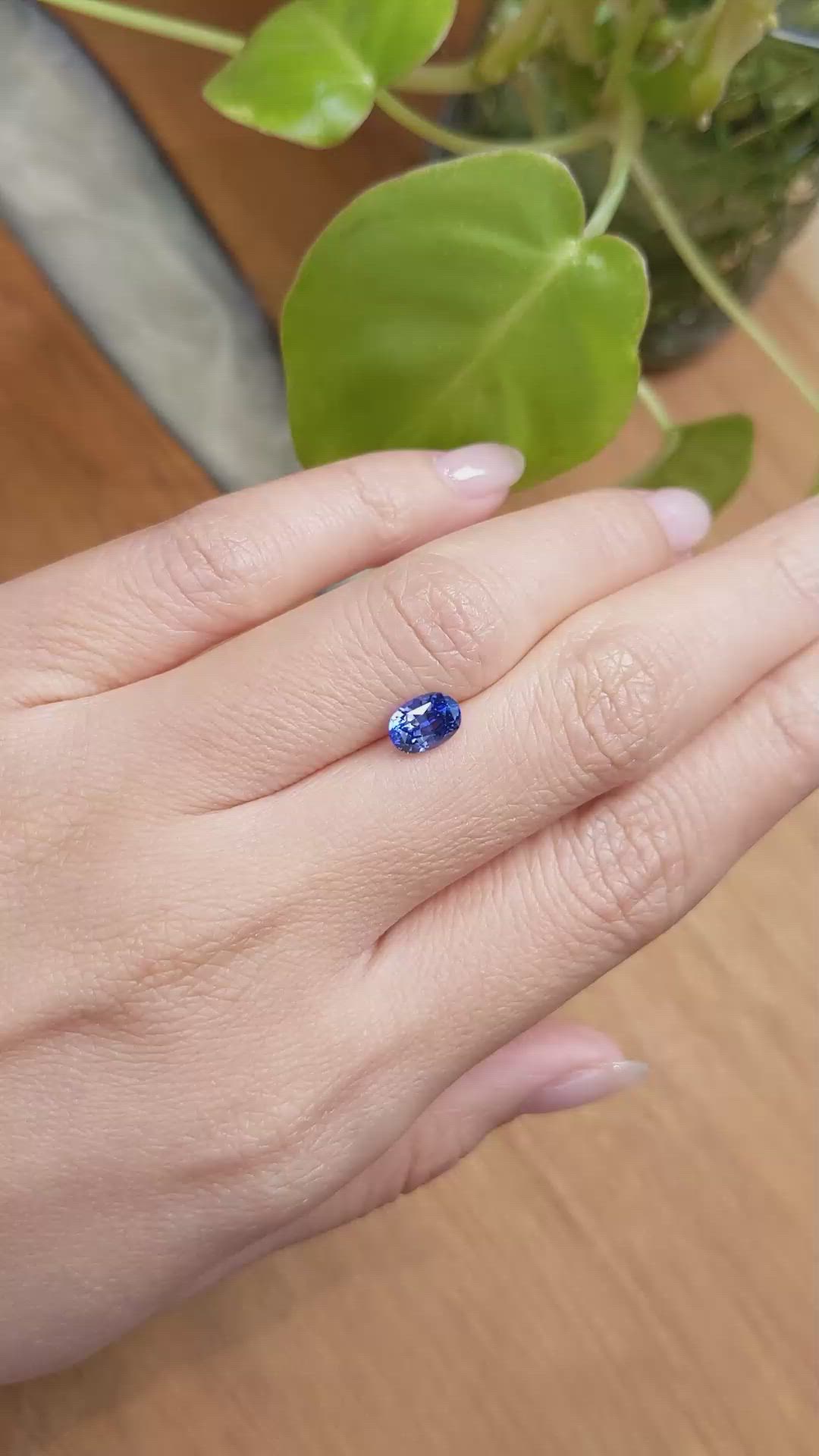 1.26 Ct. Blue Sapphire from Ceylon (Sri Lanka) Size Video