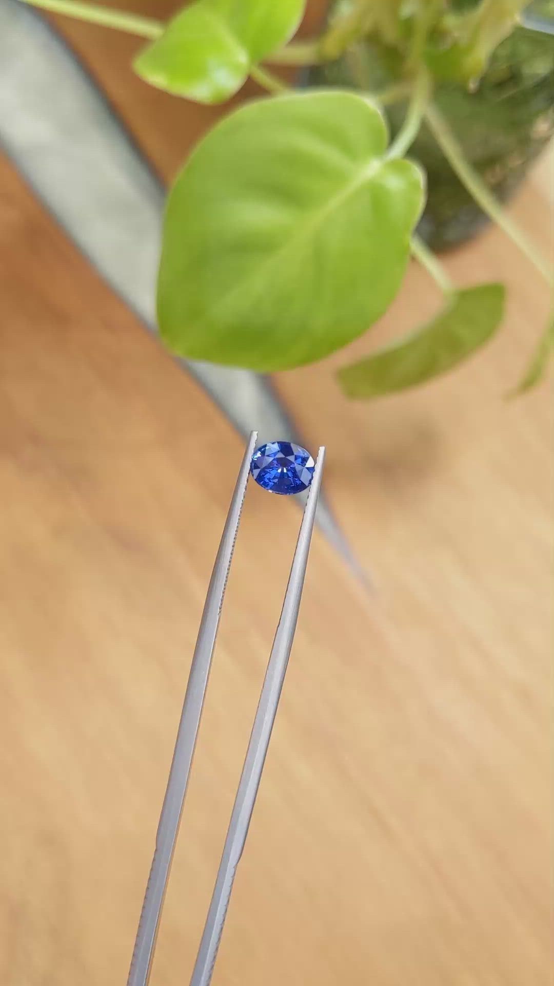 1.29 Ct. Blue Sapphire from Ceylon (Sri Lanka) Size Video