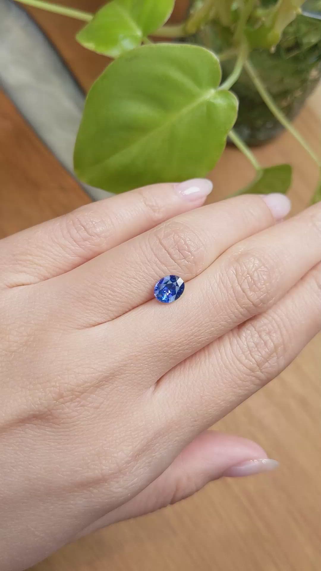 1.29 Ct. Blue Sapphire from Ceylon (Sri Lanka) Size Video