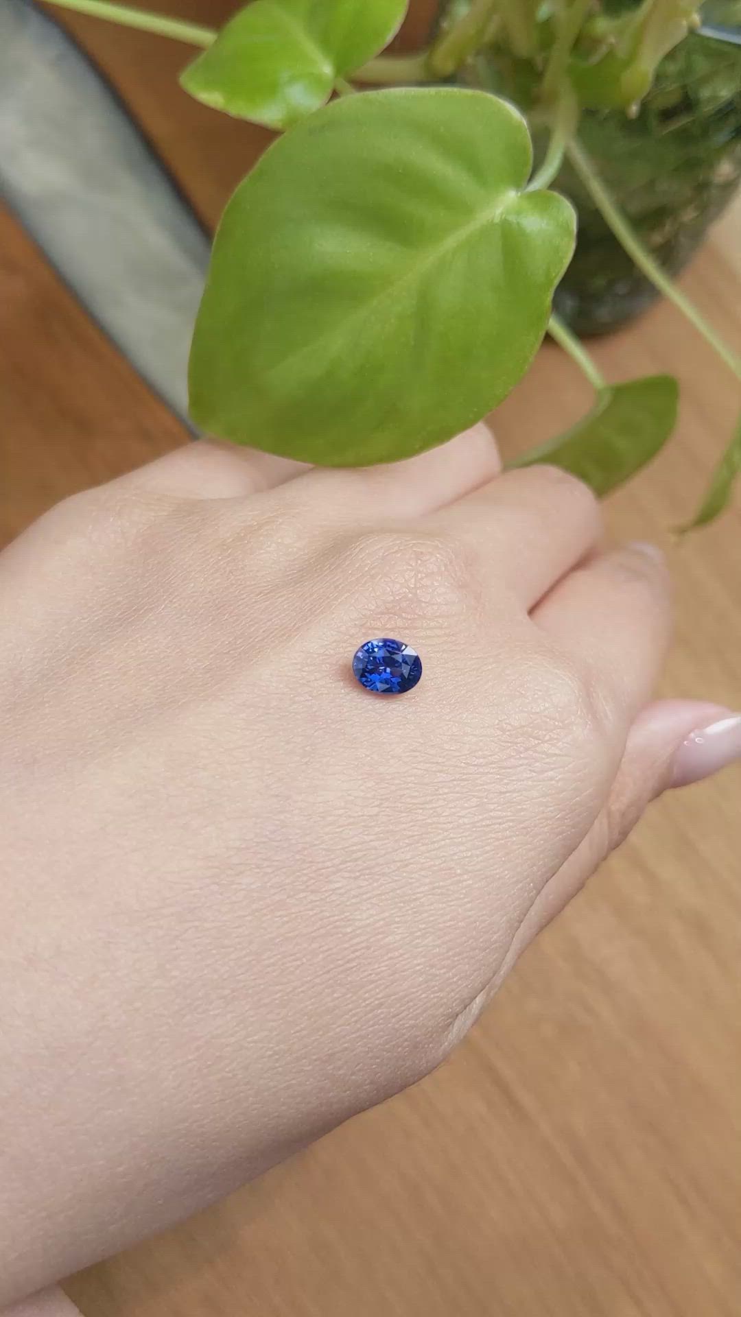 1.29 Ct. Blue Sapphire from Ceylon (Sri Lanka) Size Video