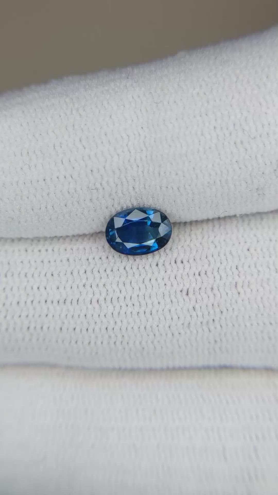 1.10 Ct. Blue Sapphire from Ceylon (Sri Lanka) Size Video