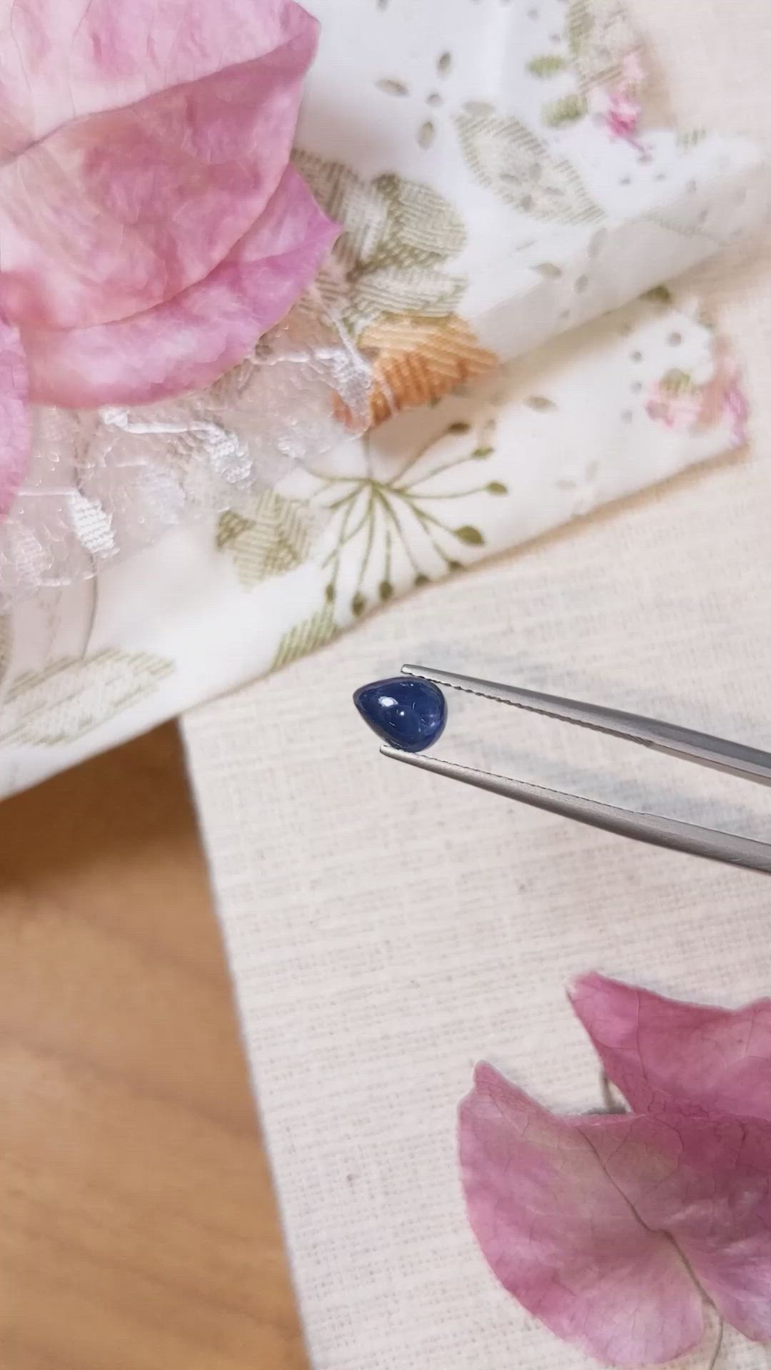 1.77 Ct. Blue Cabochon Sapphire from Ceylon (Sri Lanka) Size Video