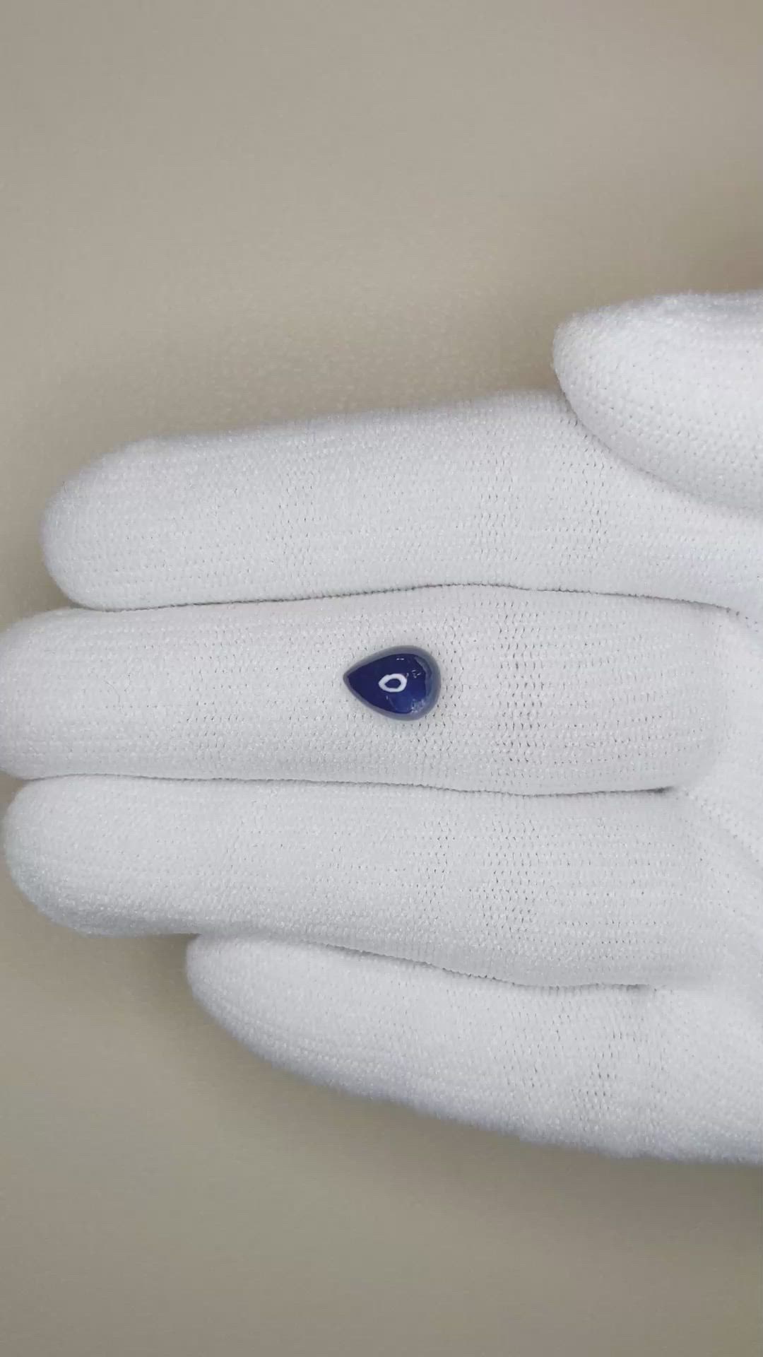 1.77 Ct. Blue Cabochon Sapphire from Ceylon (Sri Lanka) Size Video