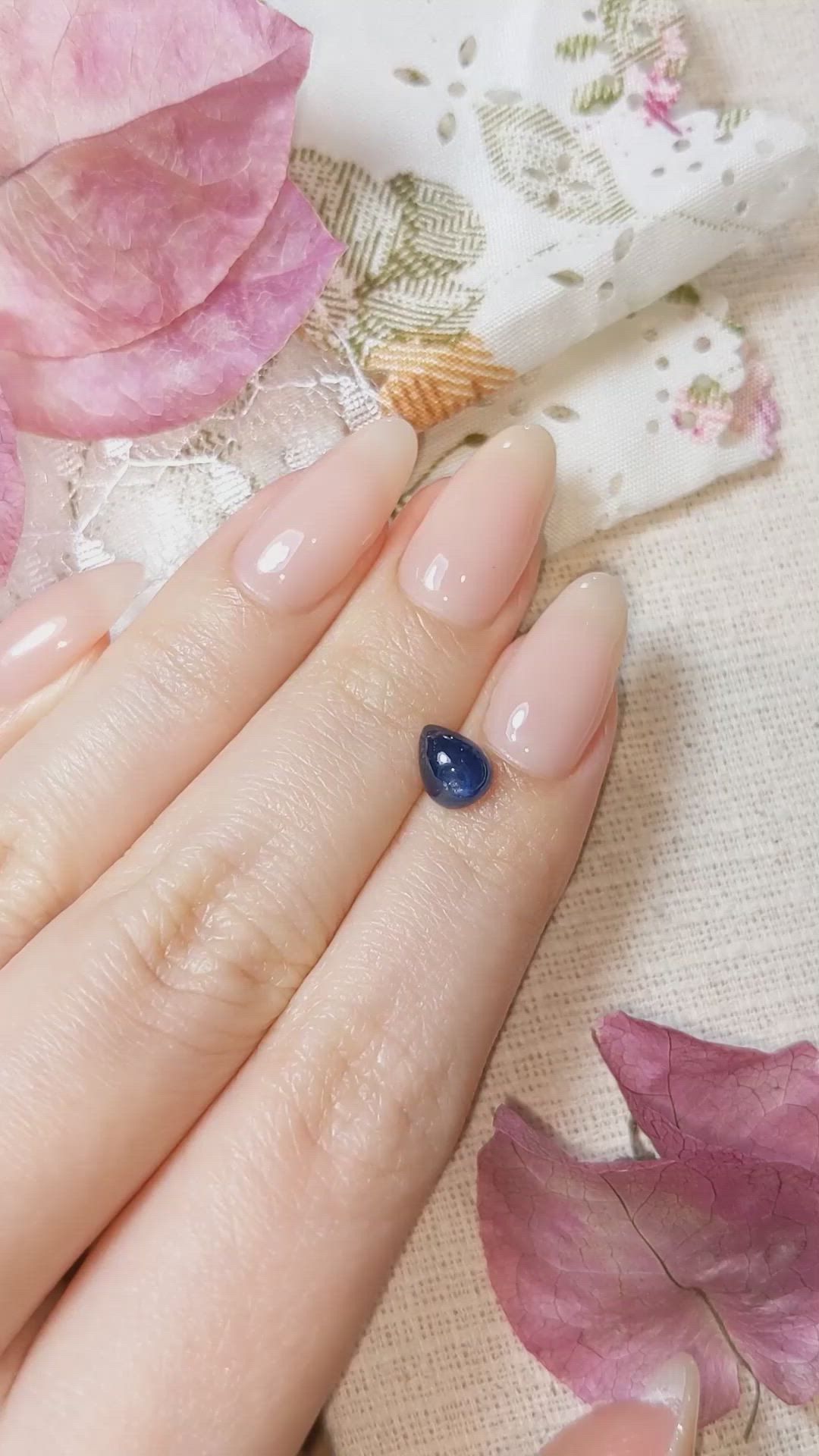 1.77 Ct. Blue Cabochon Sapphire from Ceylon (Sri Lanka) Size Video