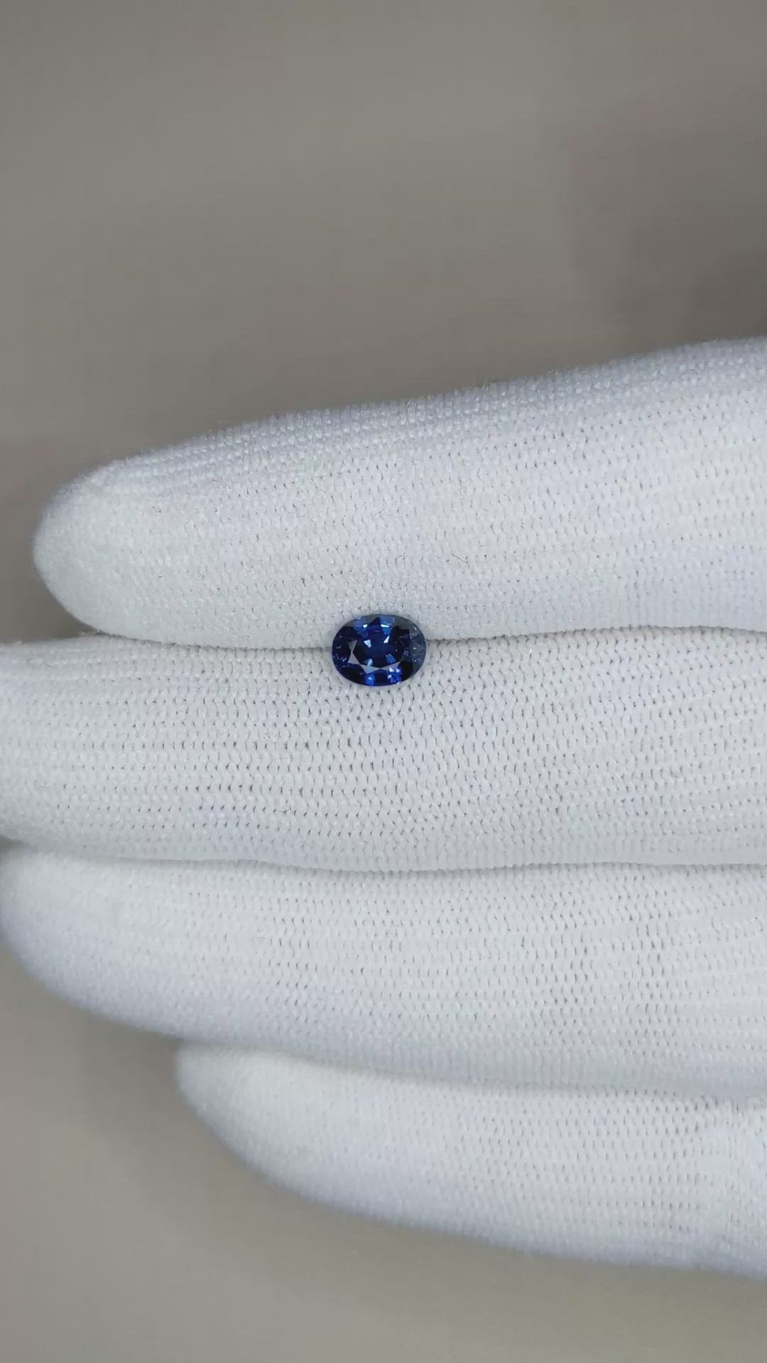 1.02 Ct. Blue Sapphire from Ceylon (Sri Lanka) Size Video