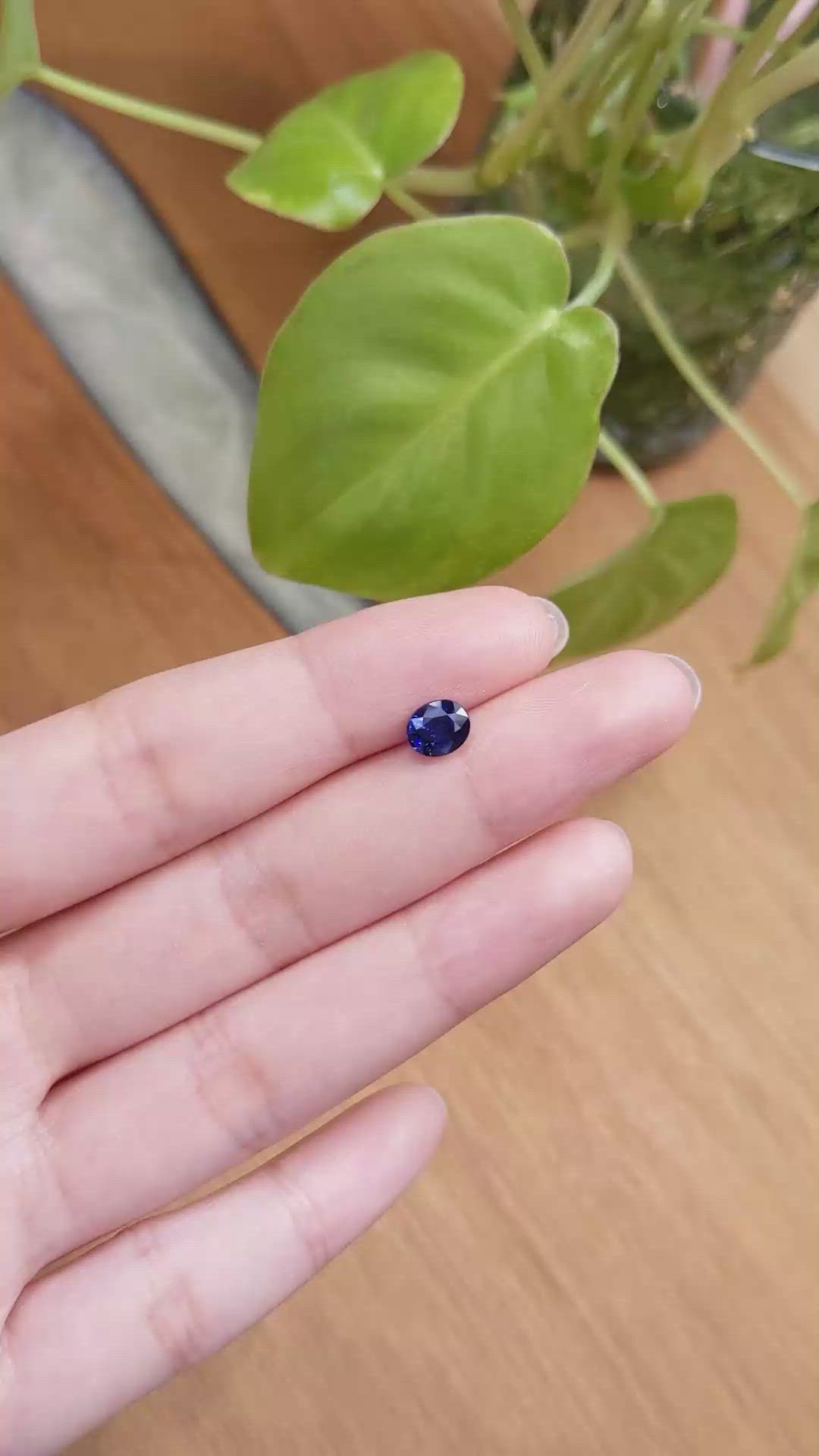 1.22 Ct. Blue Sapphire from Ceylon (Sri Lanka) Size Video
