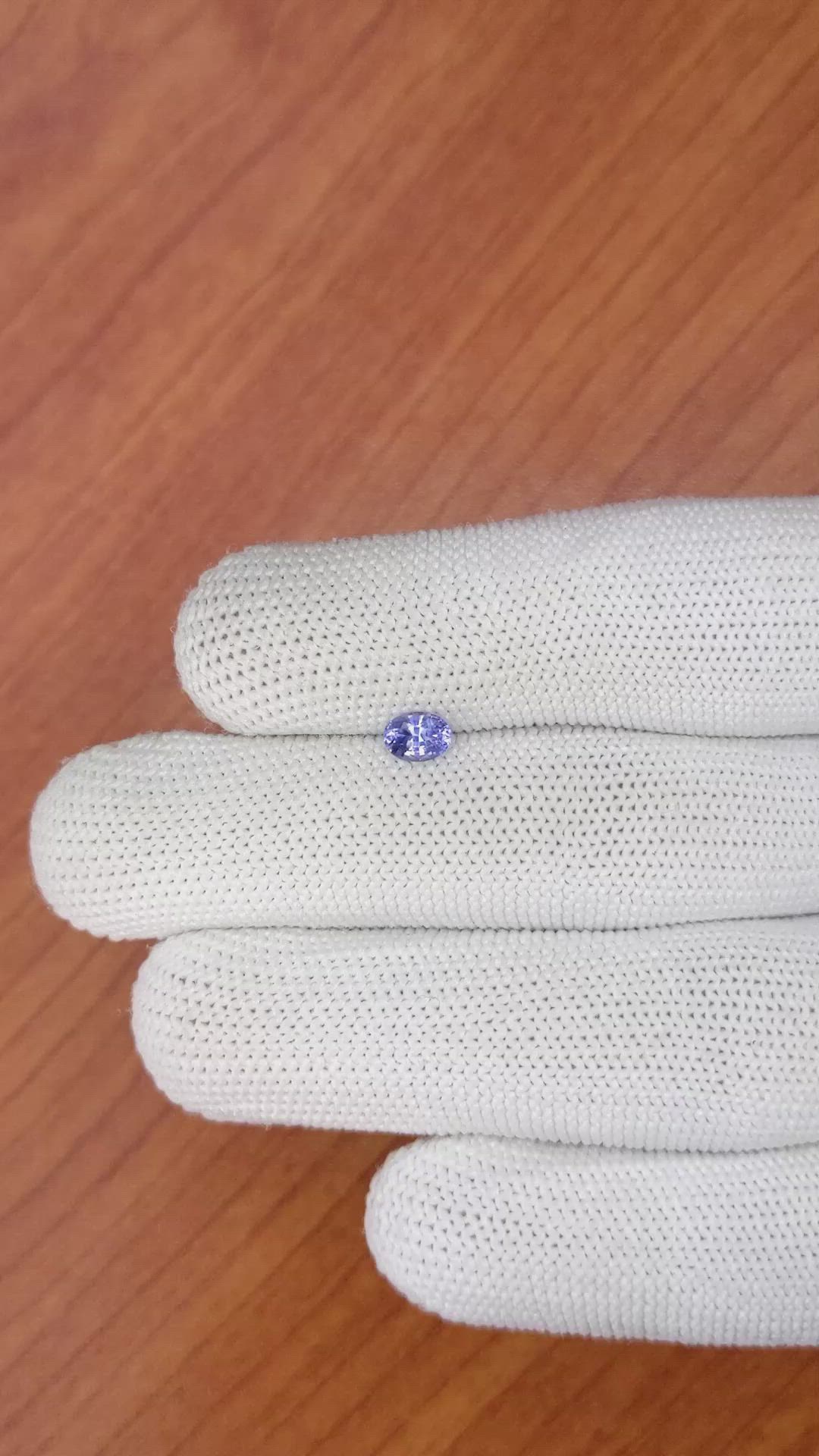 0.48 Ct. Violet Sapphire from Ceylon (Sri Lanka) Size Video