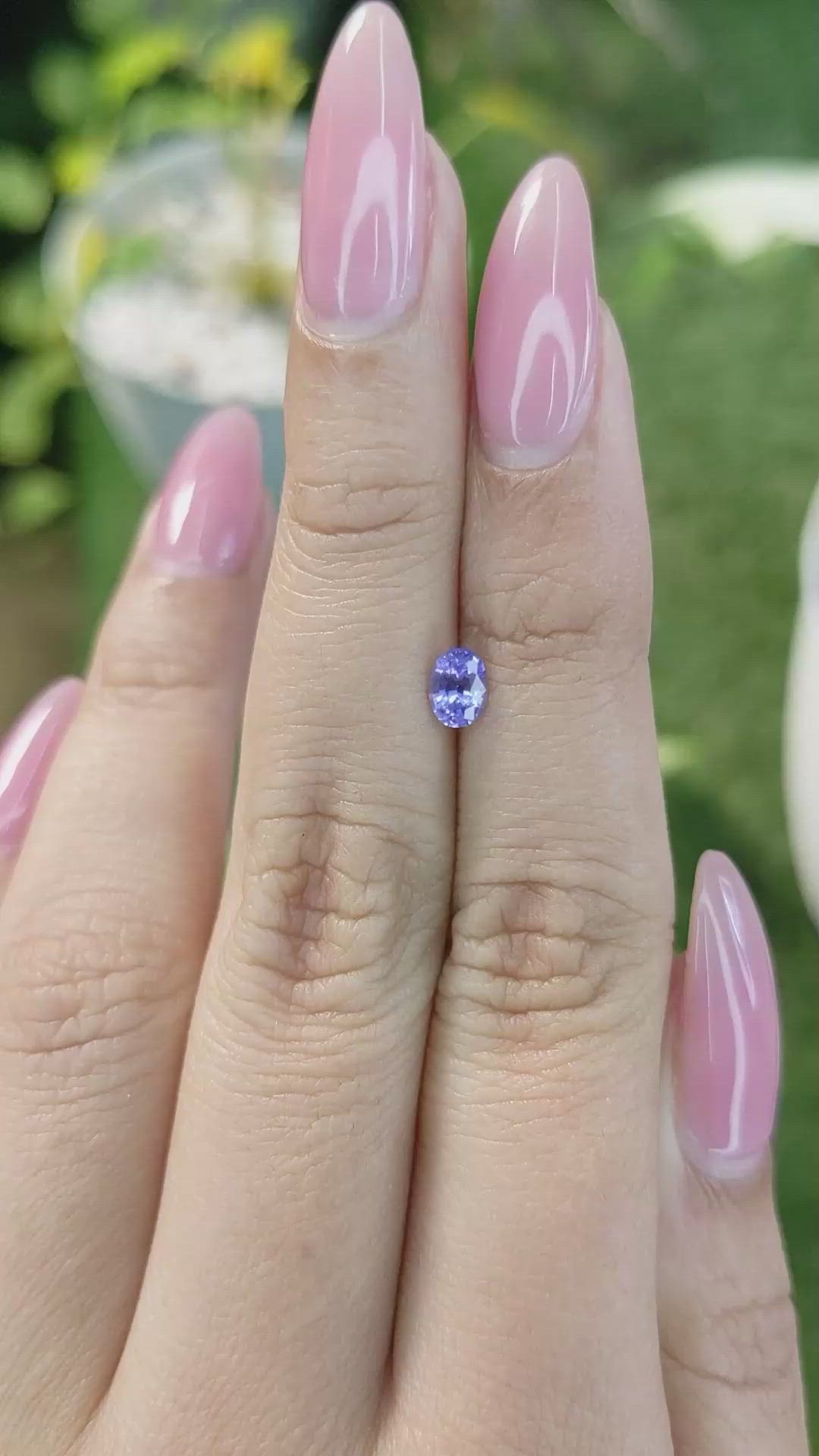 0.48 Ct. Violet Sapphire from Ceylon (Sri Lanka) Size Video