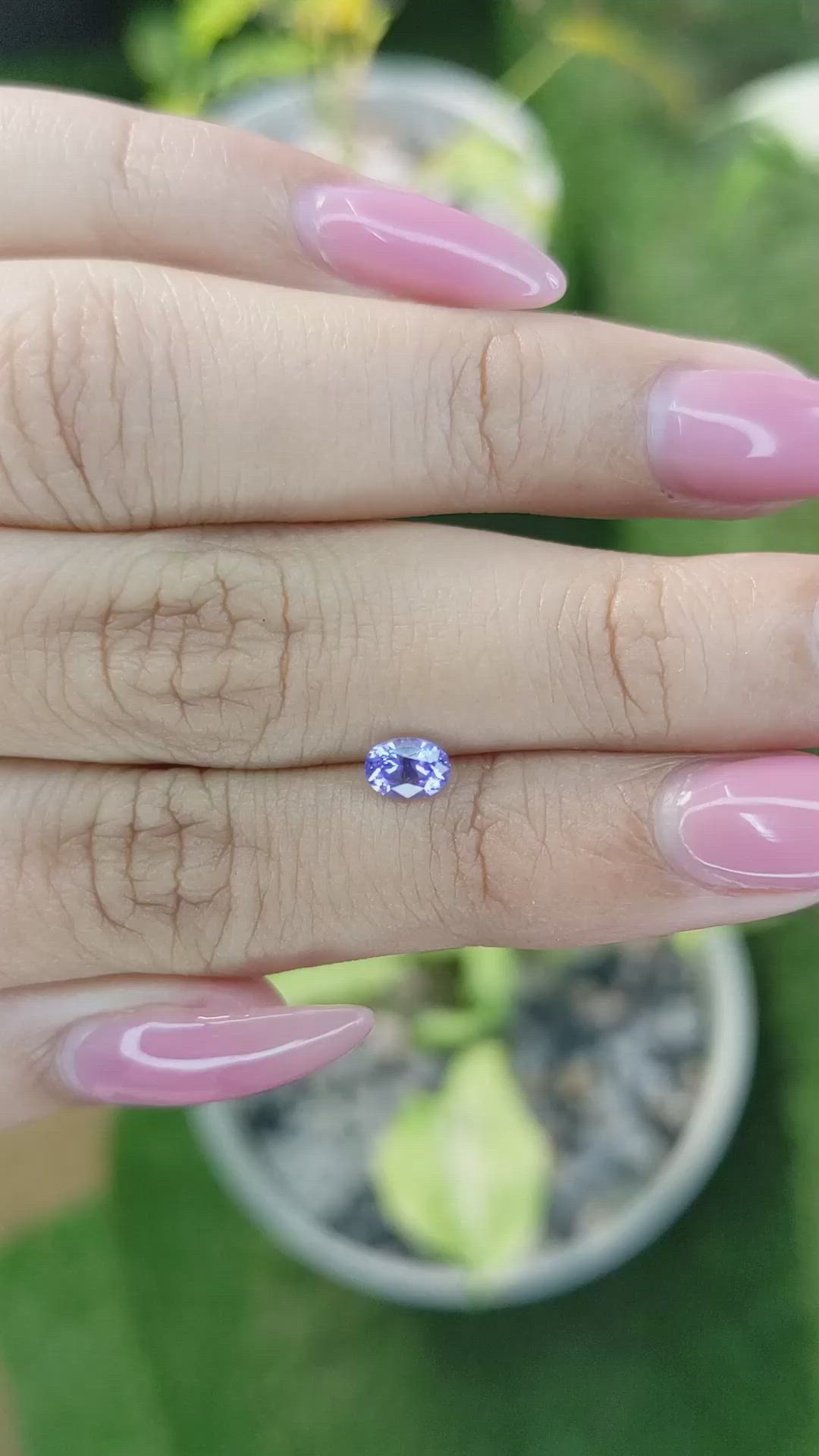 0.48 Ct. Violet Sapphire from Ceylon (Sri Lanka) Size Video