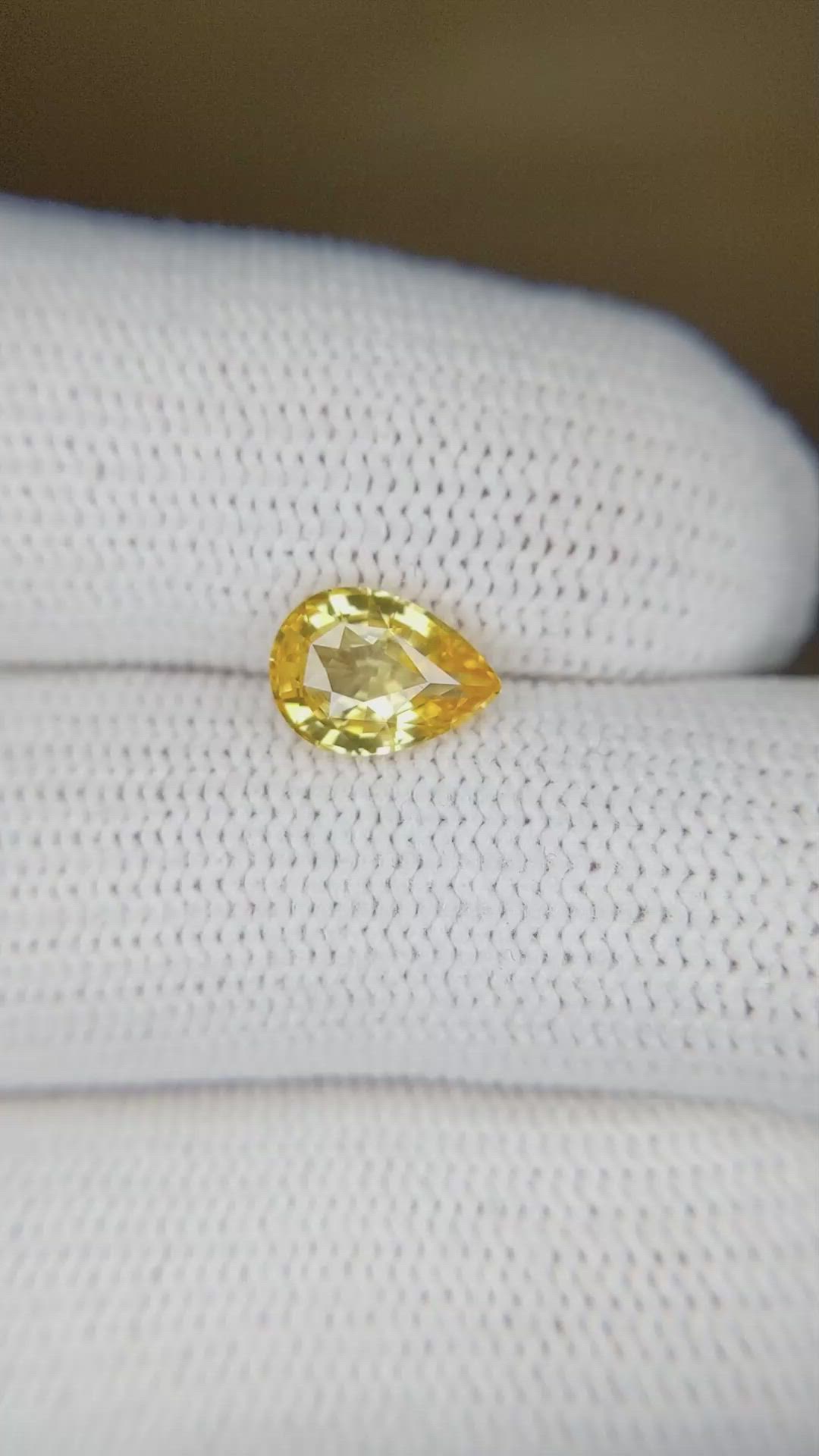 1.51 Ct. Yellow Sapphire from Ceylon (Sri Lanka) Size Video