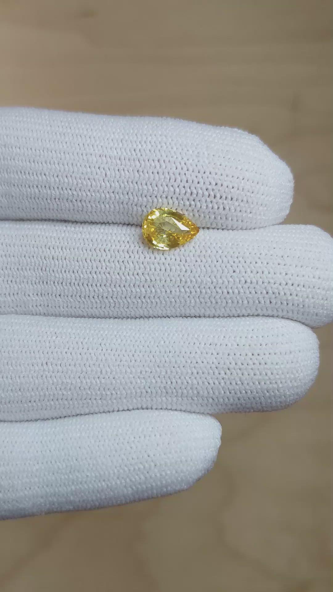 1.51 Ct. Yellow Sapphire from Ceylon (Sri Lanka) Size Video