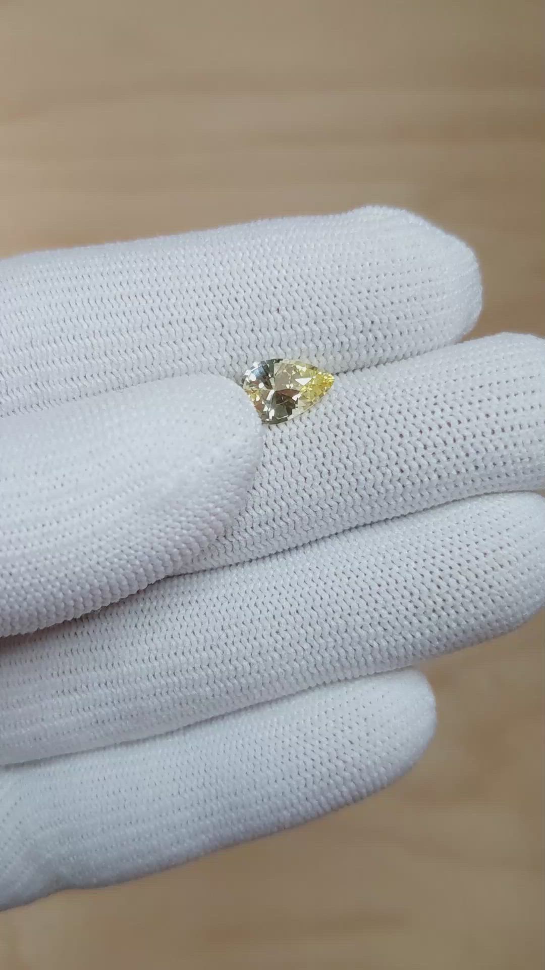 1.62 Ct. Yellow Sapphire from Ceylon (Sri Lanka) Size Video