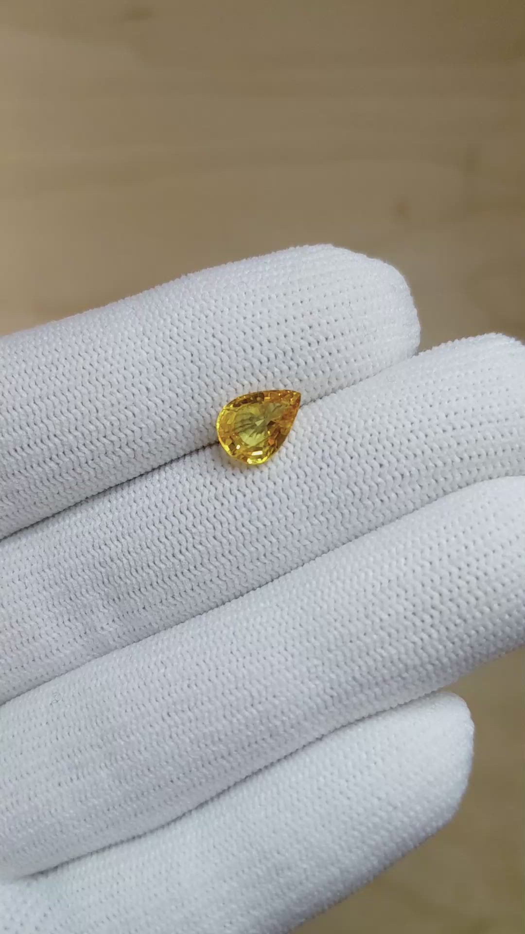 1.76 Ct. Yellow Sapphire from Ceylon (Sri Lanka) Size Video