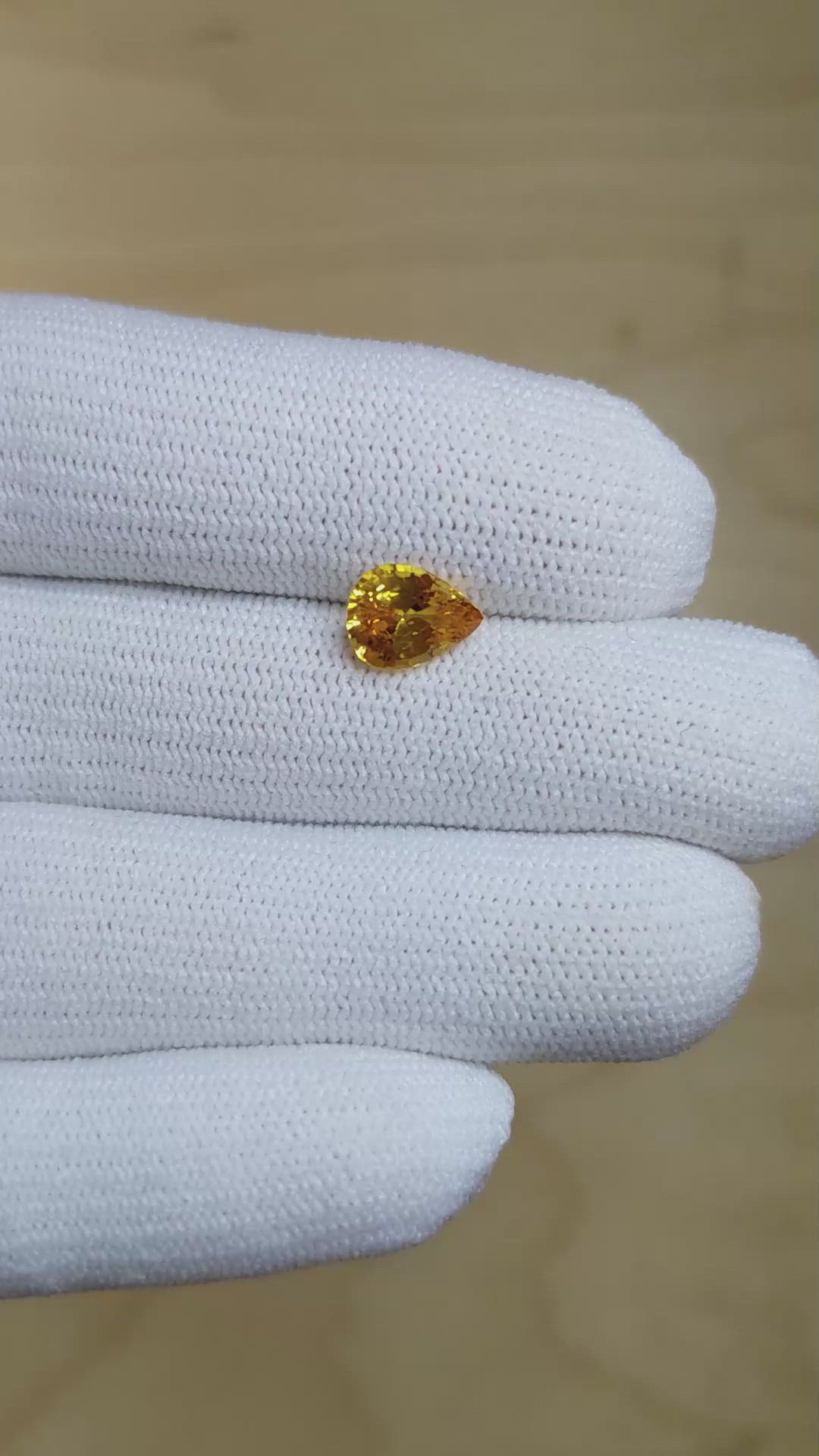 1.73 Ct. Orange Sapphire from Ceylon (Sri Lanka) Size Video