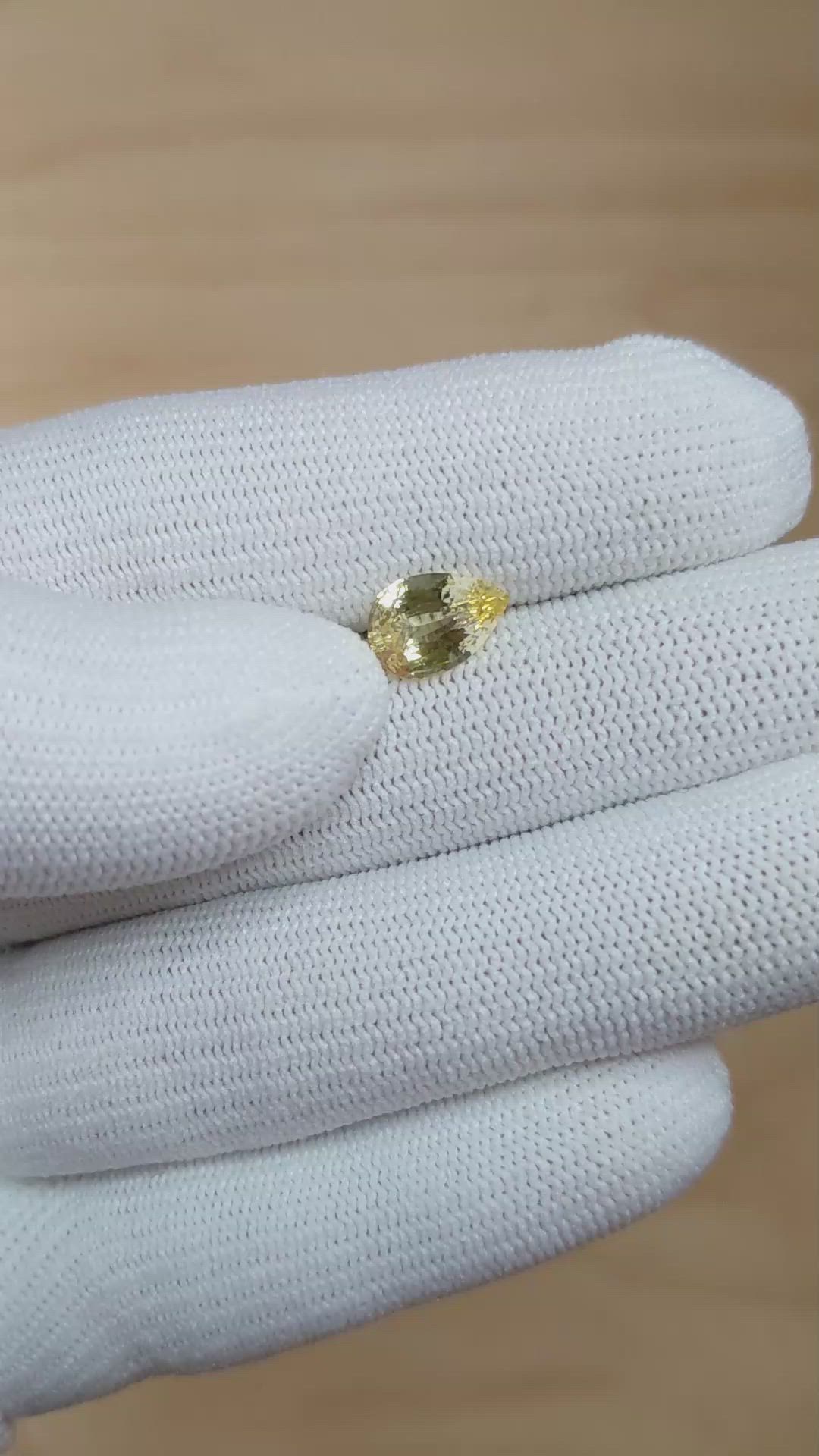 2.09 Ct. Yellow Sapphire from Ceylon (Sri Lanka) Size Video