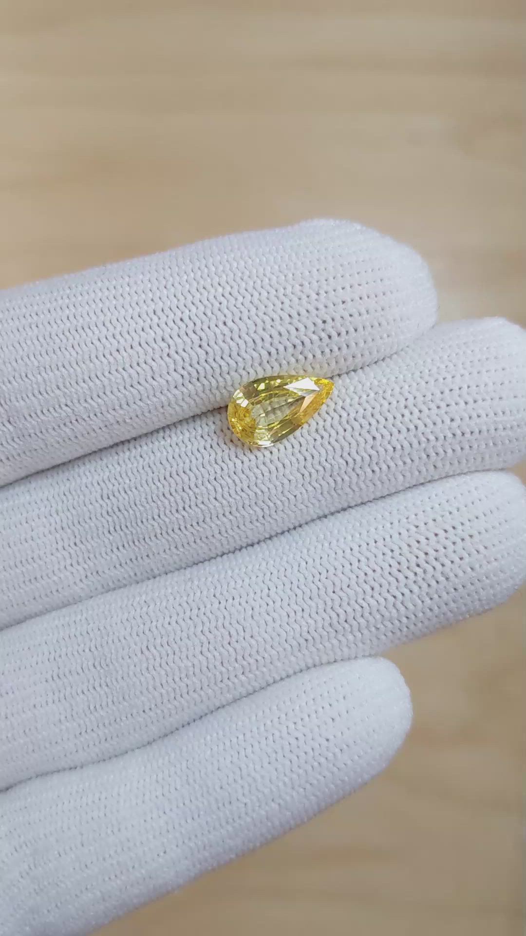 2.17 Ct. Yellow Sapphire from Ceylon (Sri Lanka) Size Video