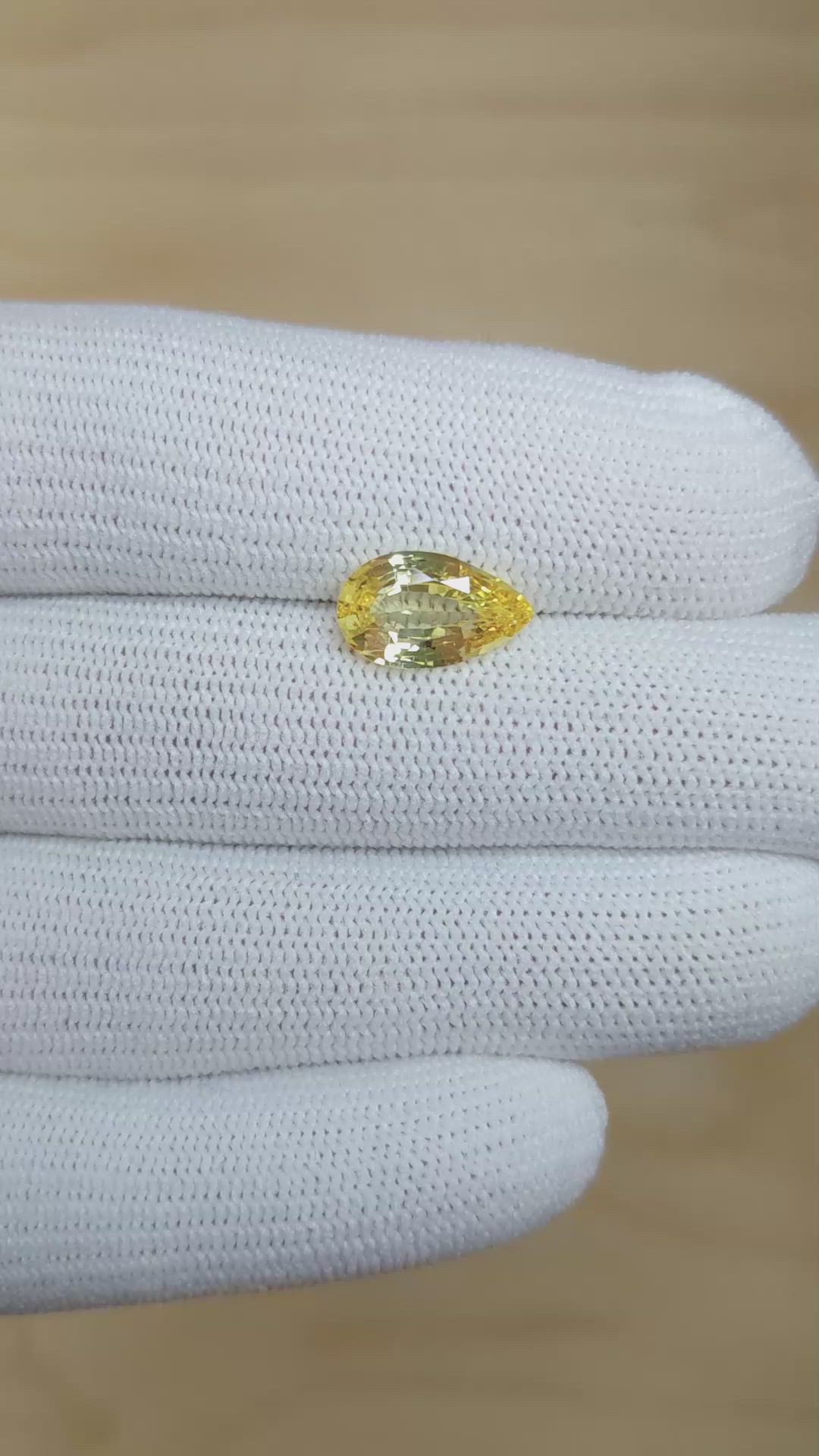 3.04 Ct. Yellow Sapphire from Ceylon (Sri Lanka) Size Video