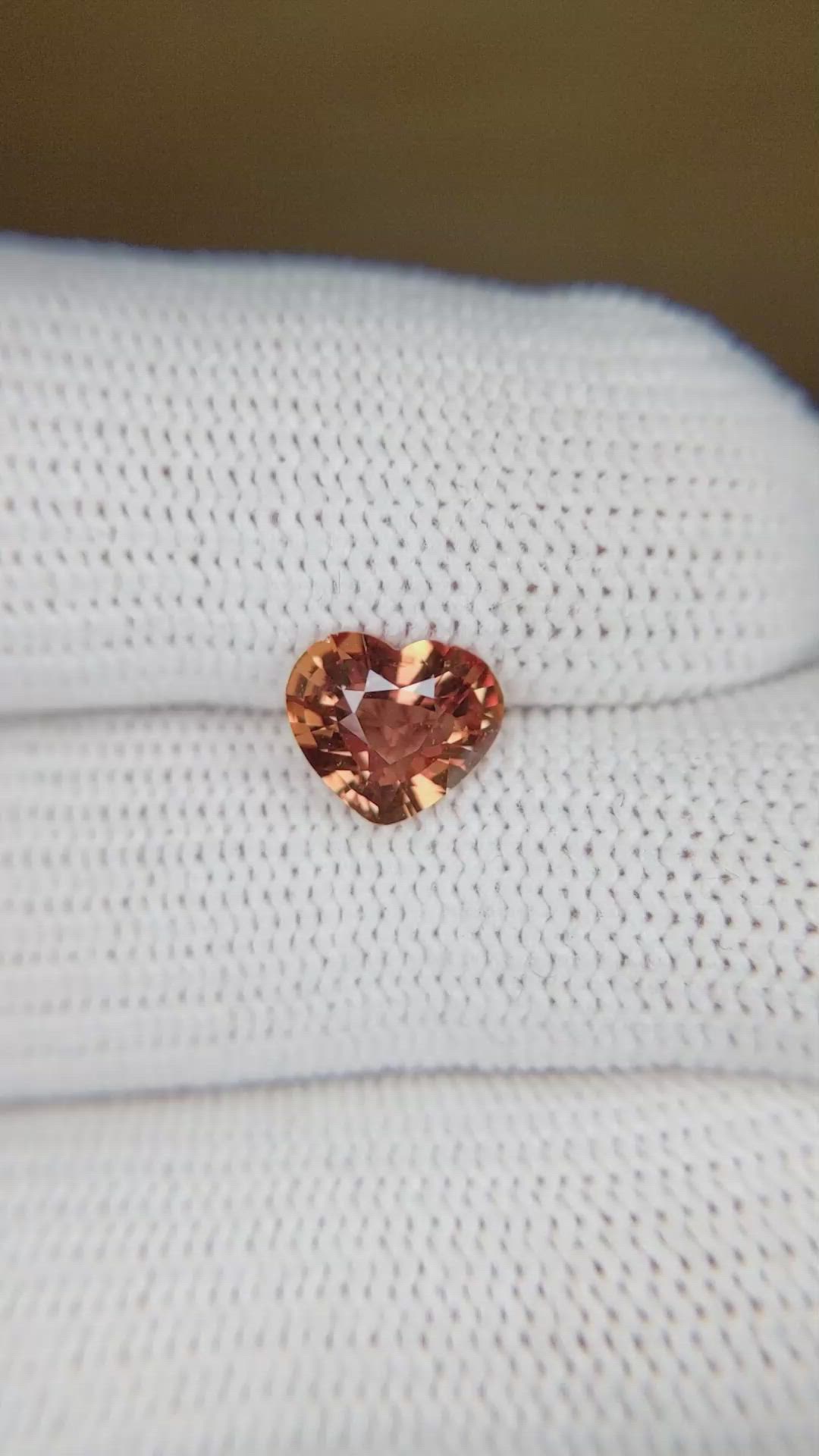 1.50 Ct. Orange Sapphire from Ceylon (Sri Lanka) Size Video