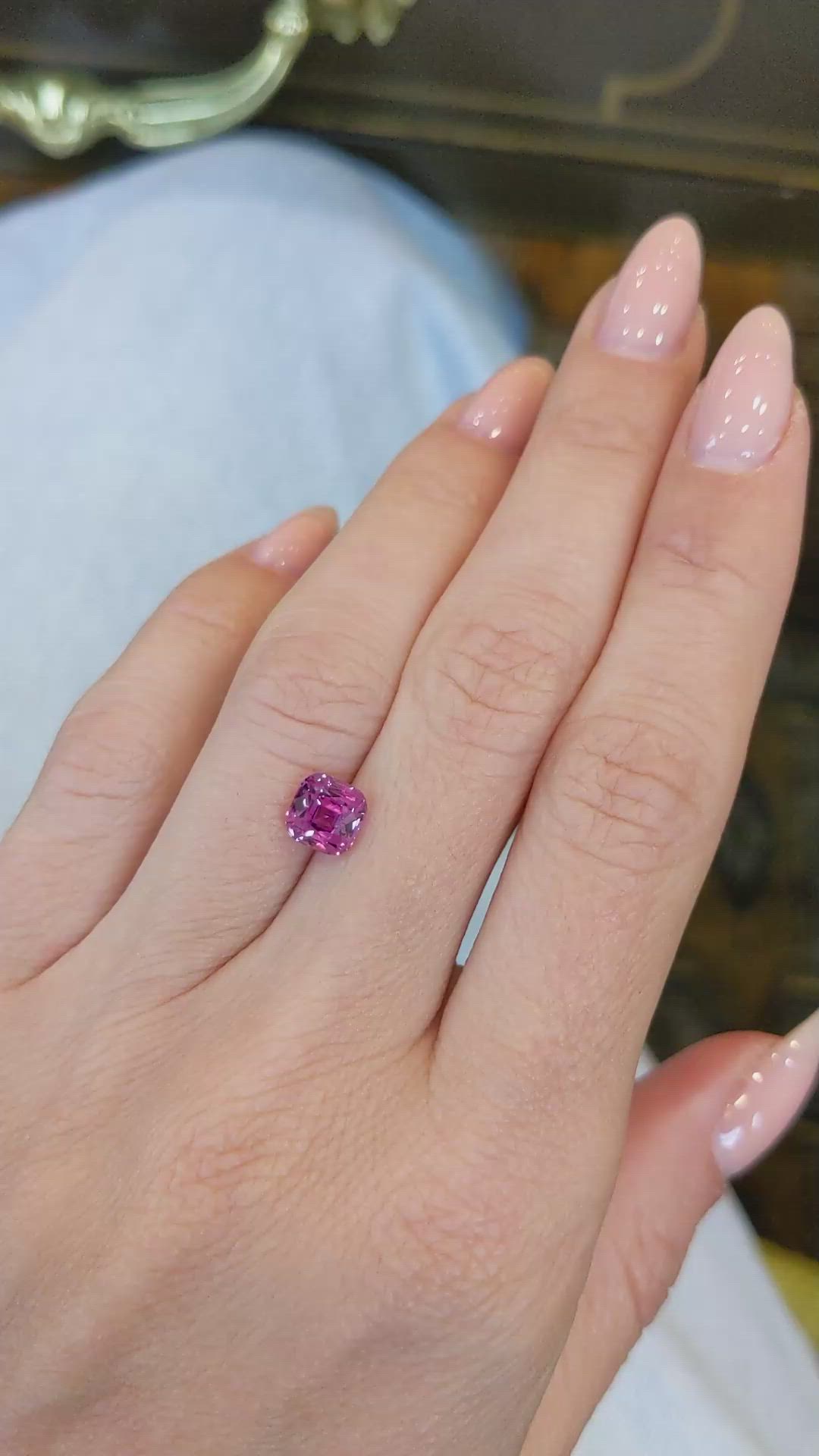2.06 Ct. Pink Sapphire from Ceylon (Sri Lanka) Size Video