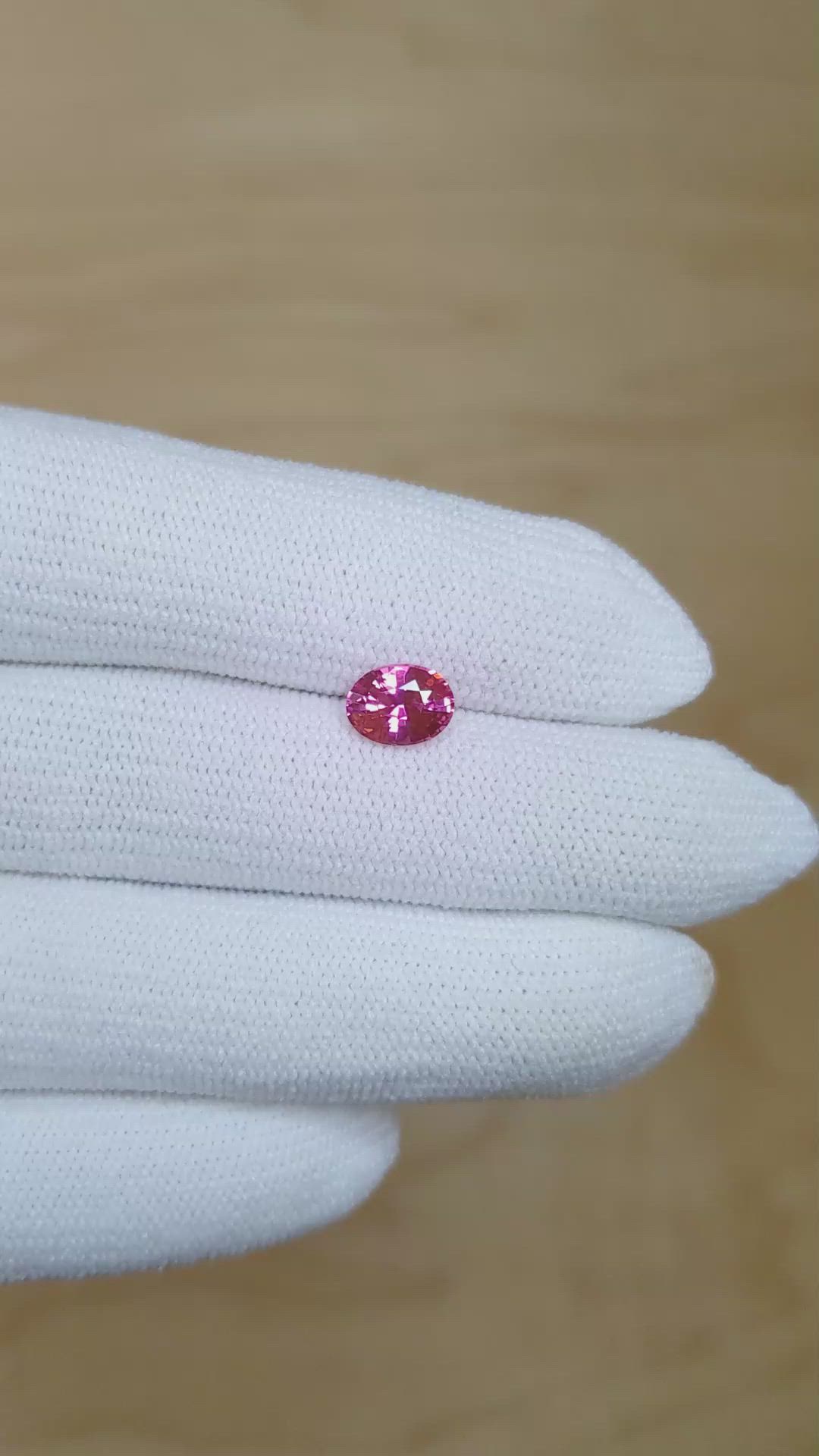 1.31 Ct. Pink Sapphire from Ceylon (Sri Lanka) Size Video